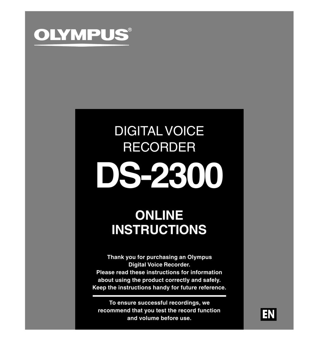 Olympus DS-2300 DVR User Manual
