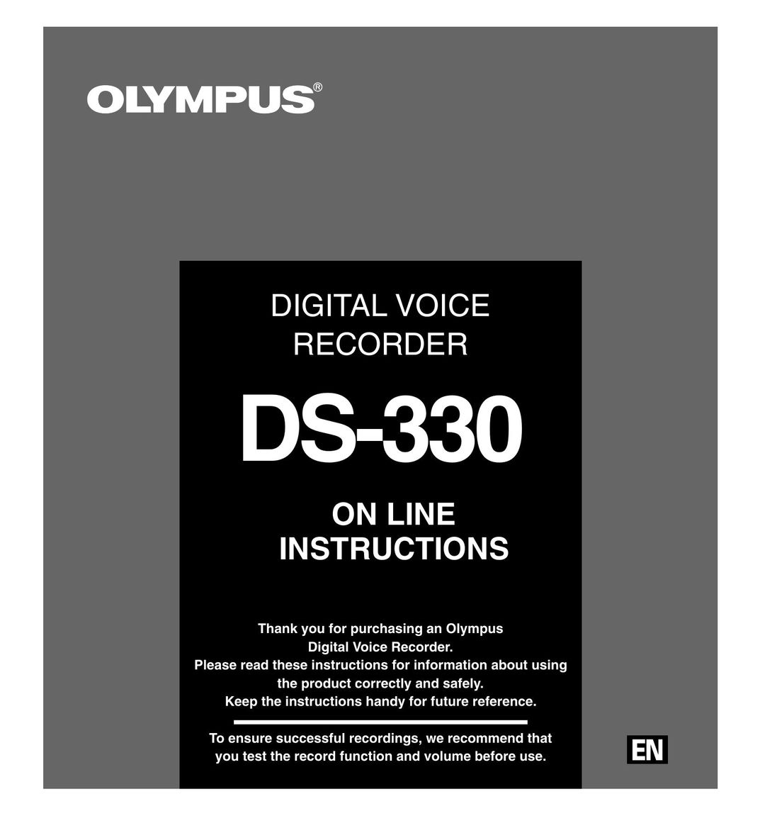 Olympus DS-333 DVR User Manual
