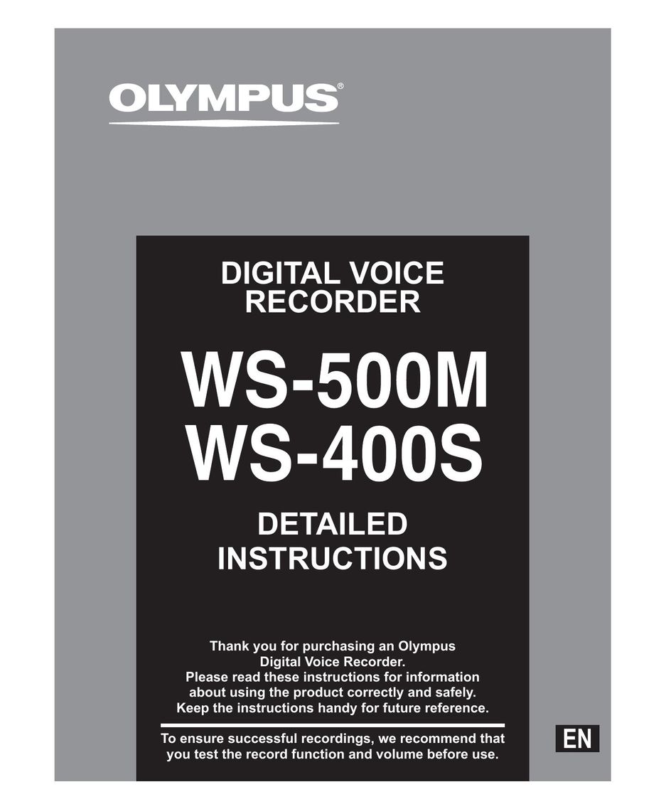 Olympus WS-500M DVR User Manual