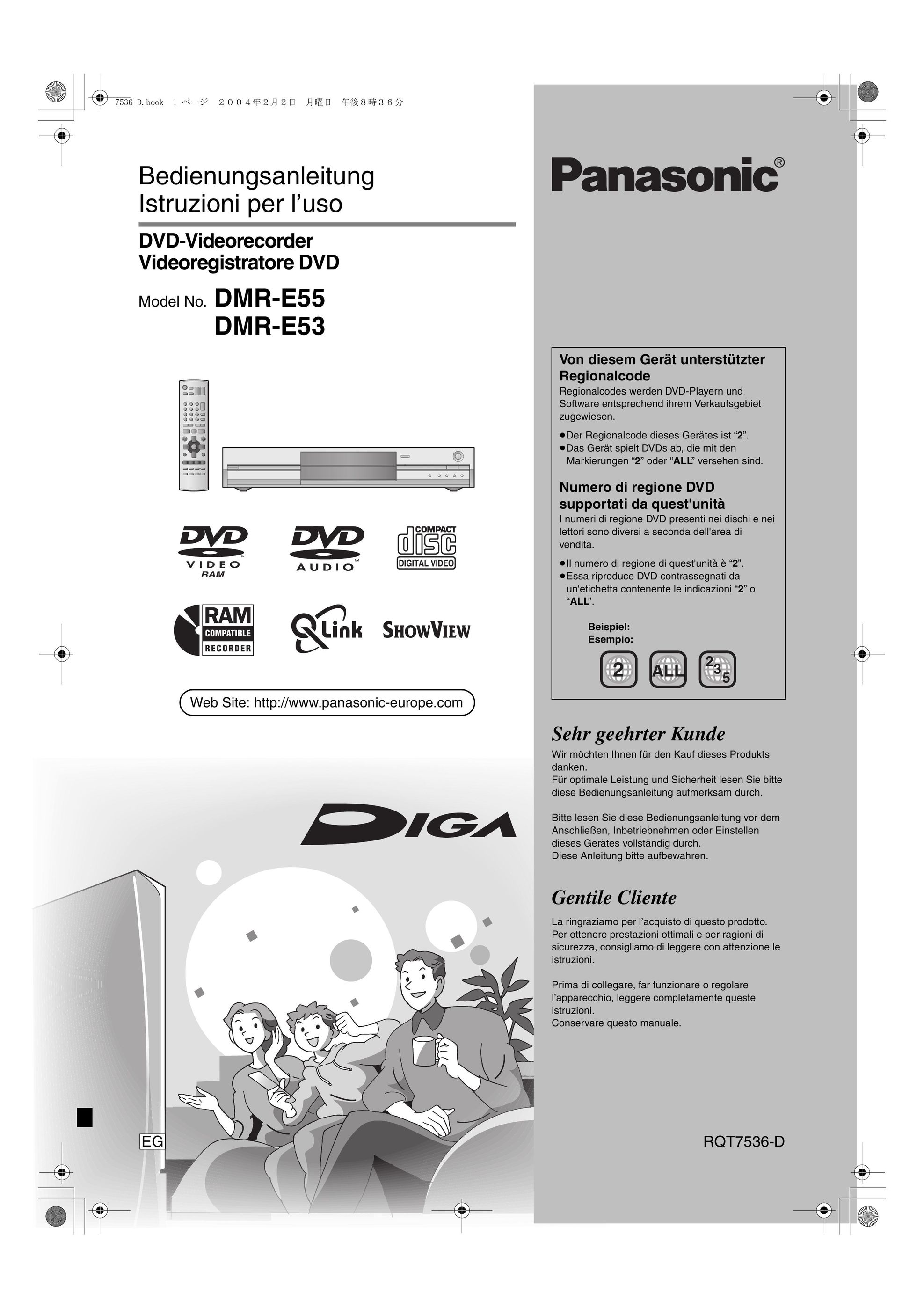 Panasonic DMR-E53 DVR User Manual