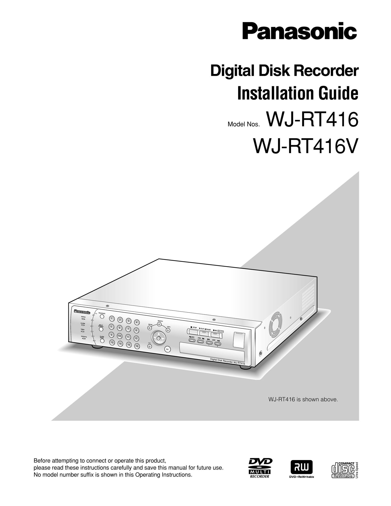 Panasonic WJ-RT416 DVR User Manual