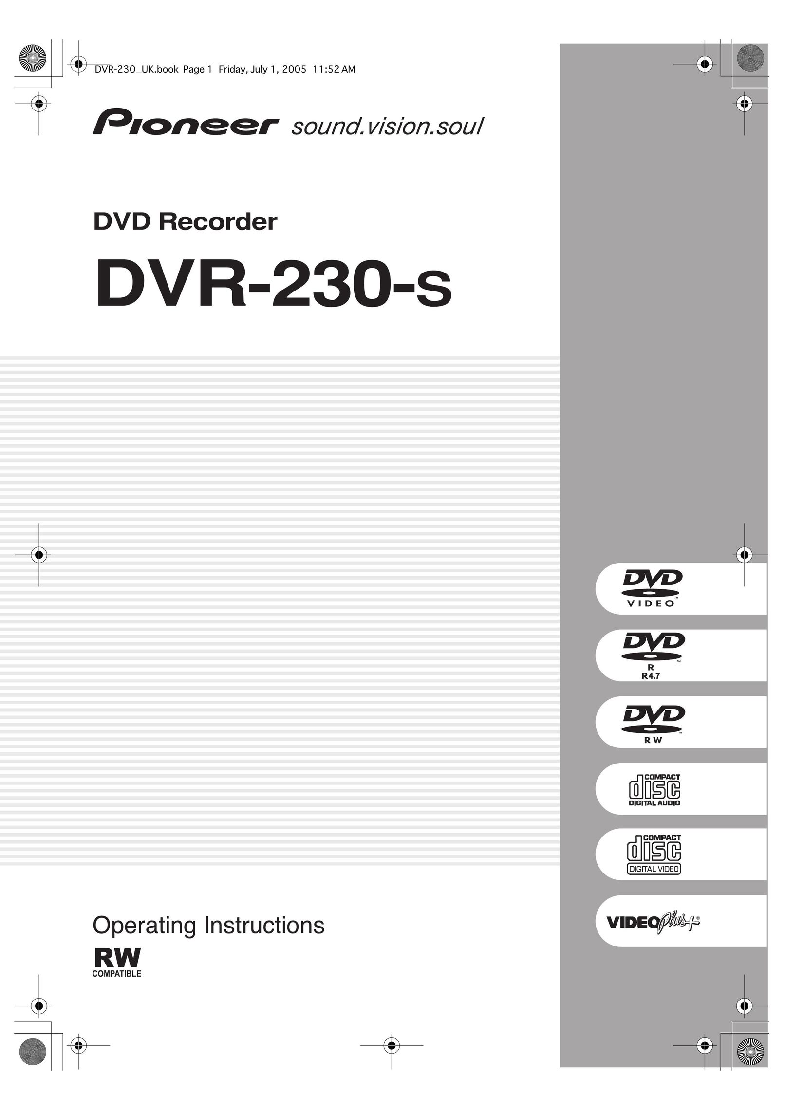 Pioneer DVR-230-s DVR User Manual