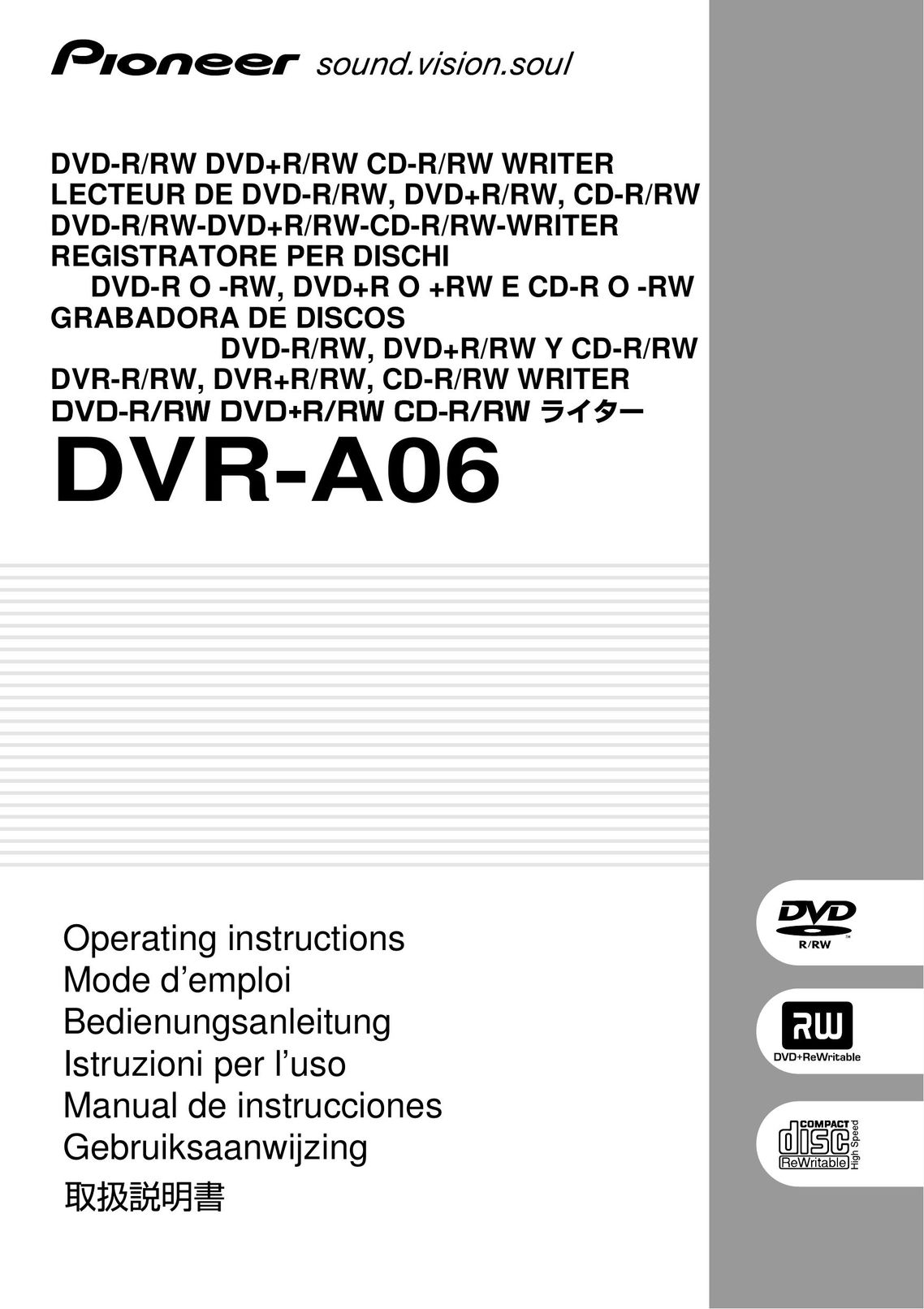 Pioneer DVR-A06 DVR User Manual