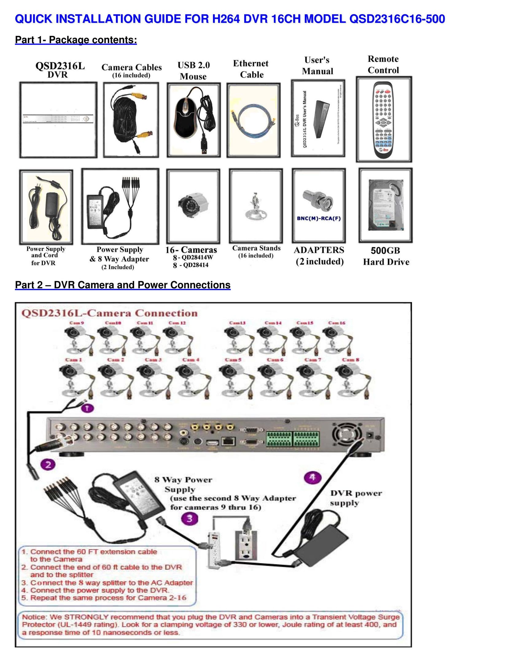 Q-See QSD2316C16-500 DVR User Manual