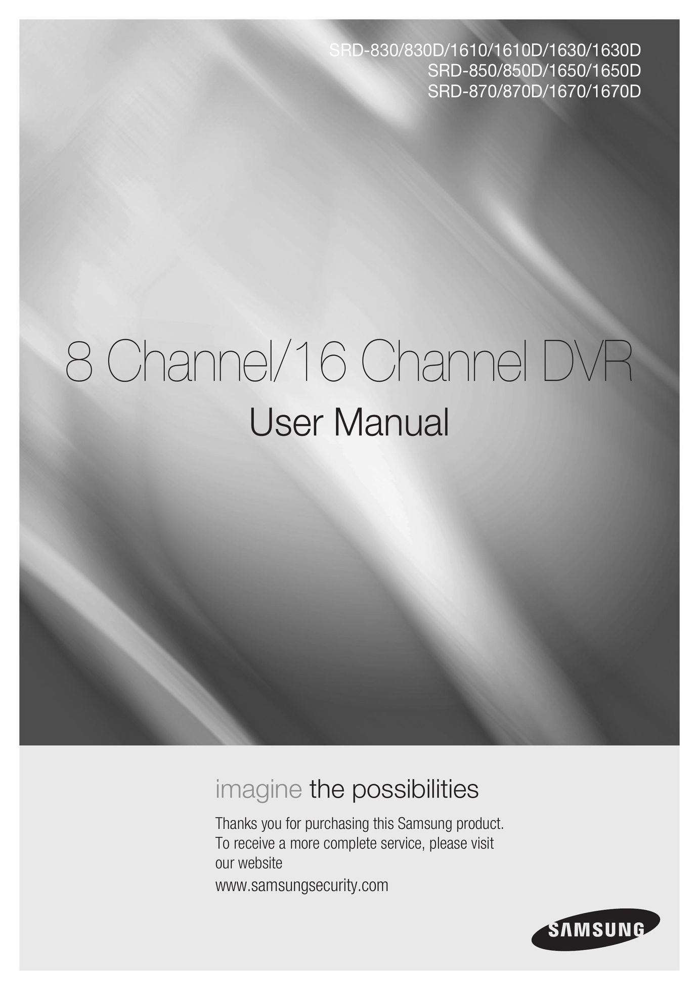 Samsung 1650D DVR User Manual