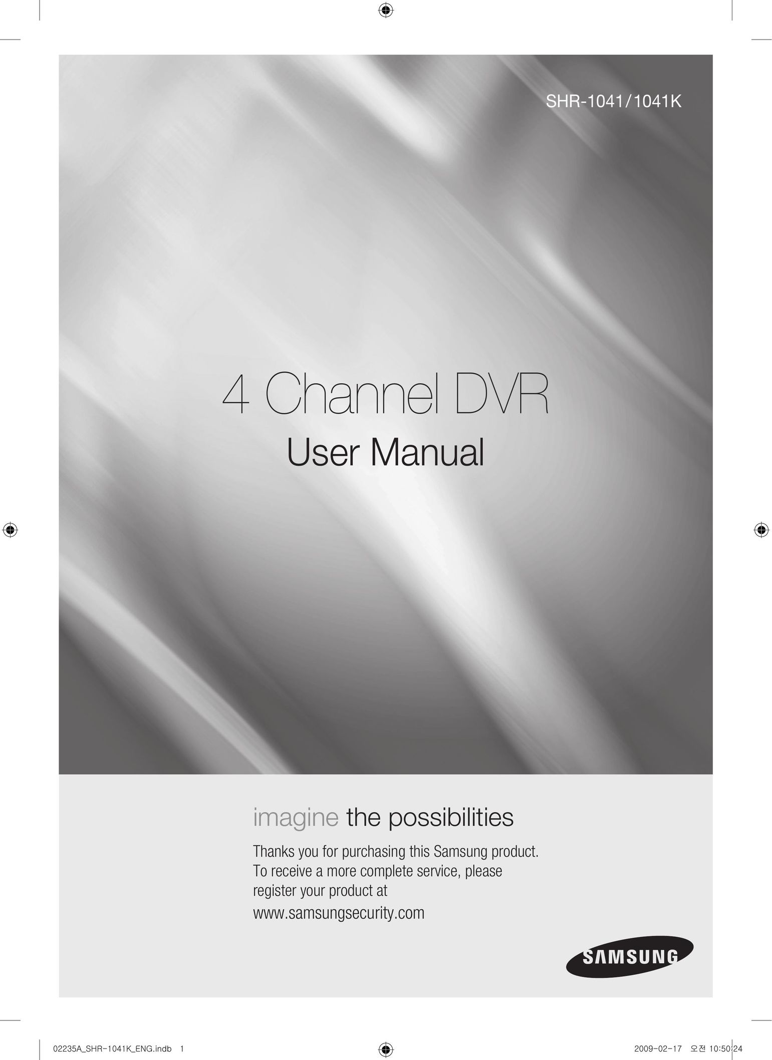 Samsung SHR-1041 DVR User Manual