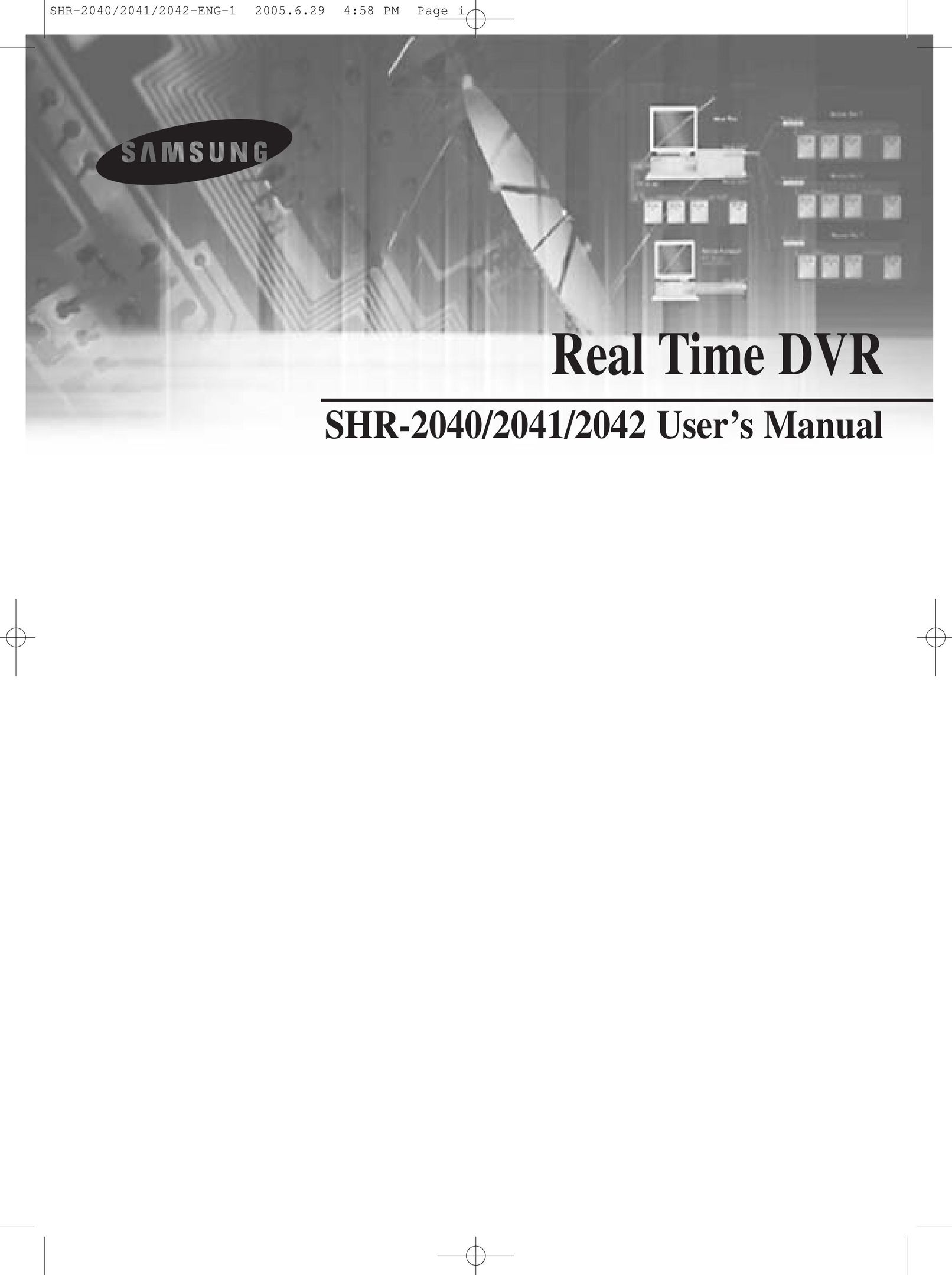 Samsung SHR-2040 DVR User Manual