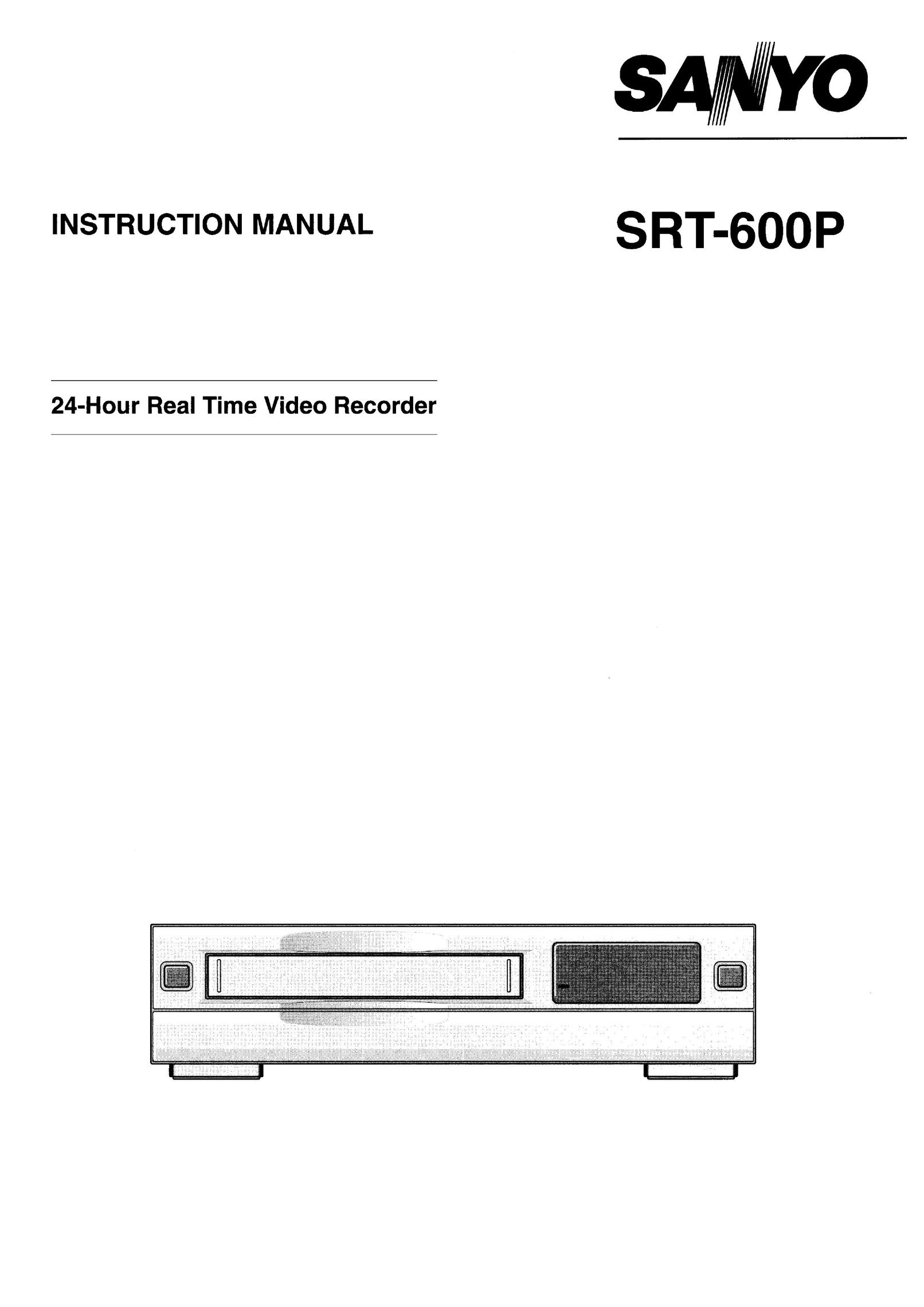 Sanyo SRT-600P DVR User Manual