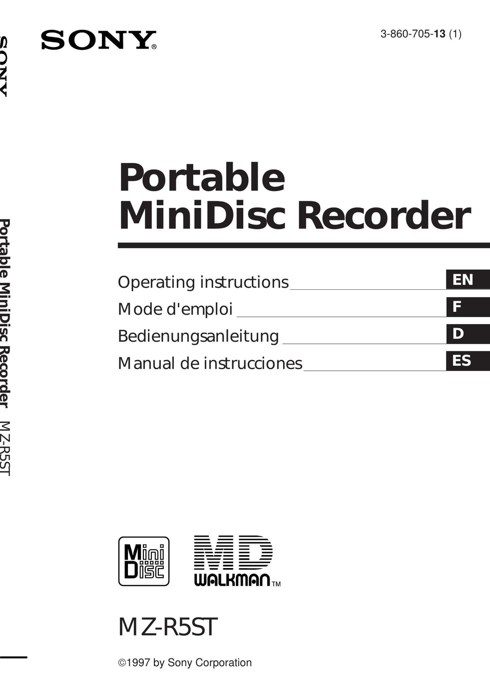 Sony MZ-R5ST DVR User Manual