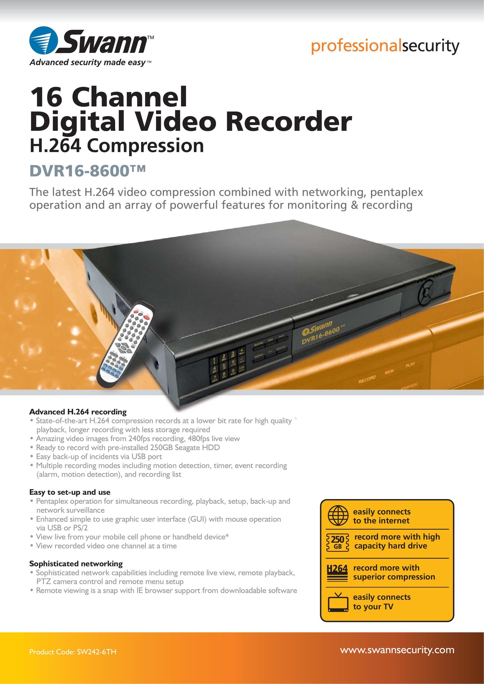 Swann DVR16-8600 DVR User Manual