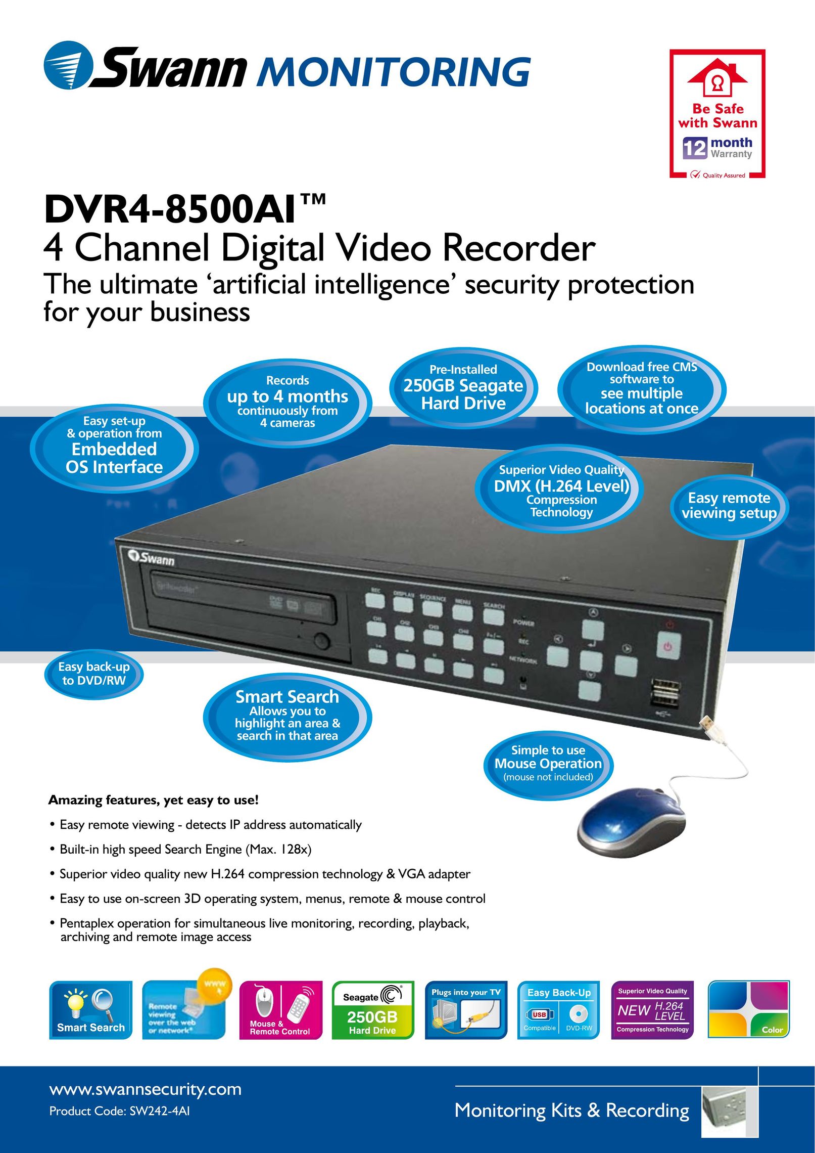 Swann DVR4-8500AI DVR User Manual