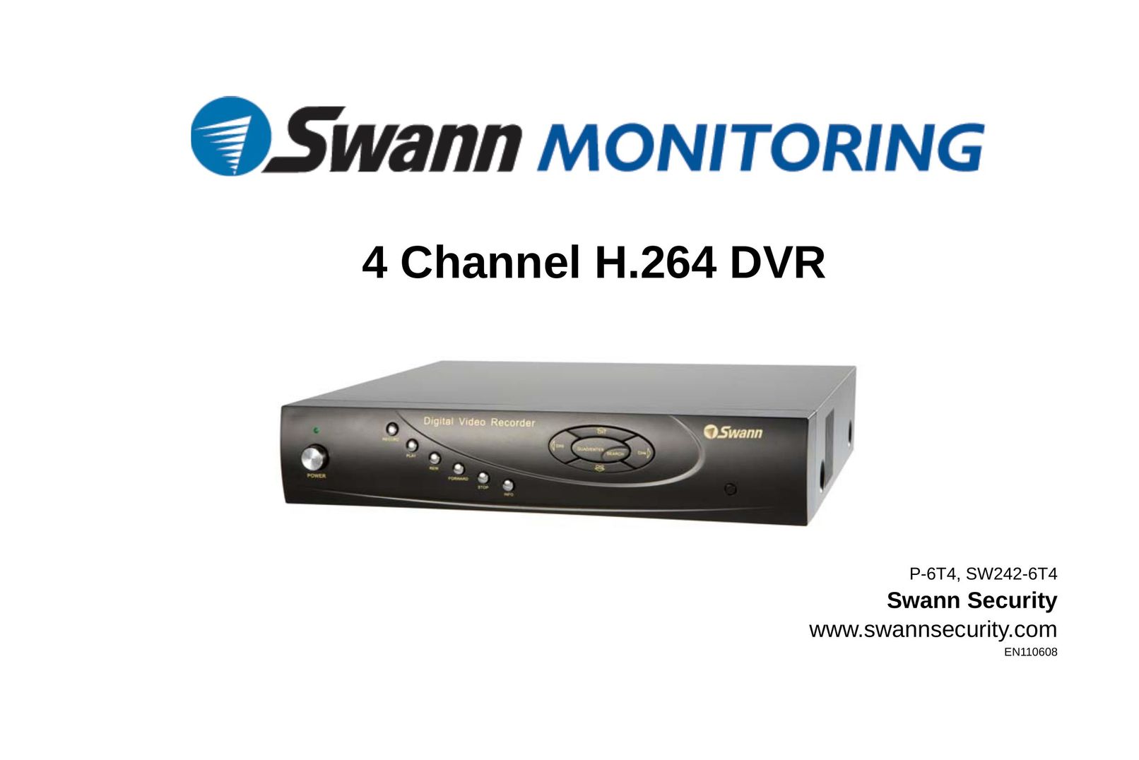 Swann P-6T4 DVR User Manual