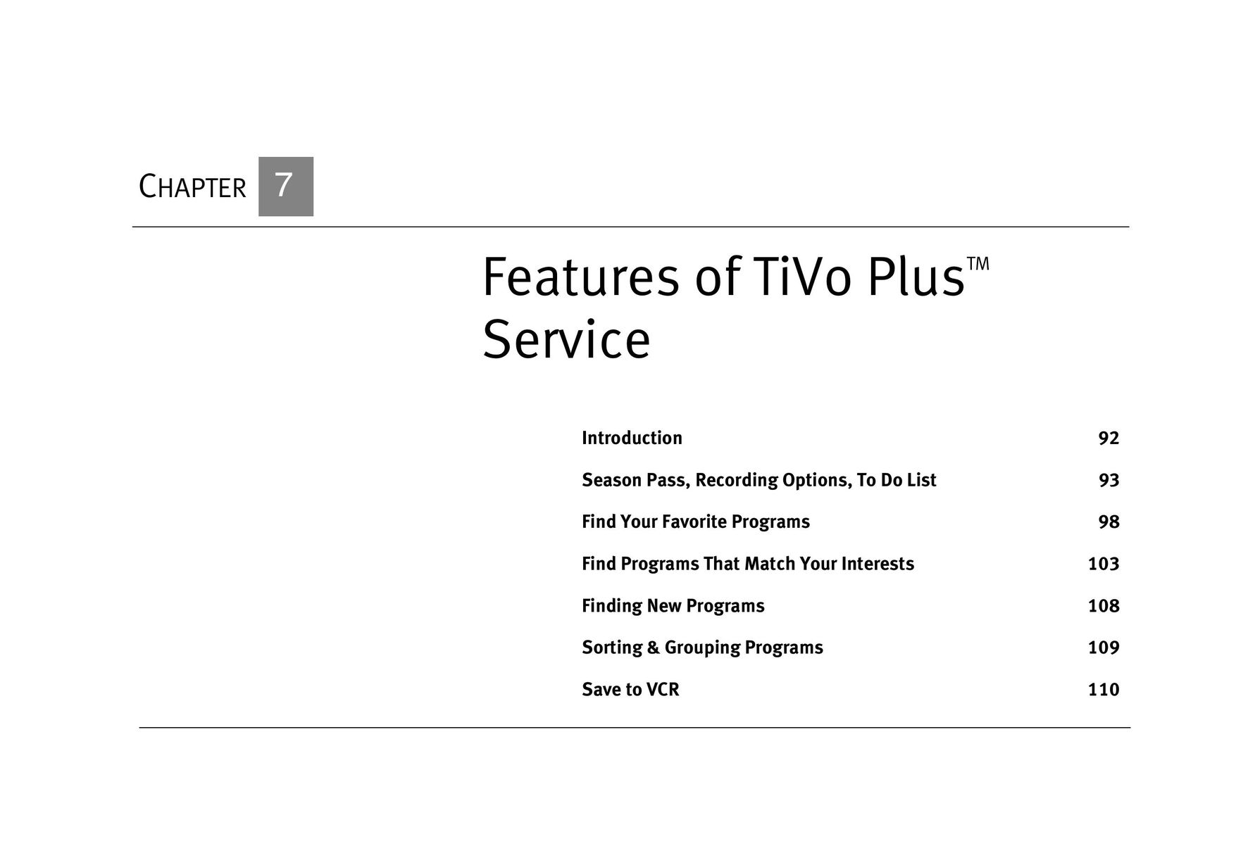 TiVo Introduction 92 DVR User Manual