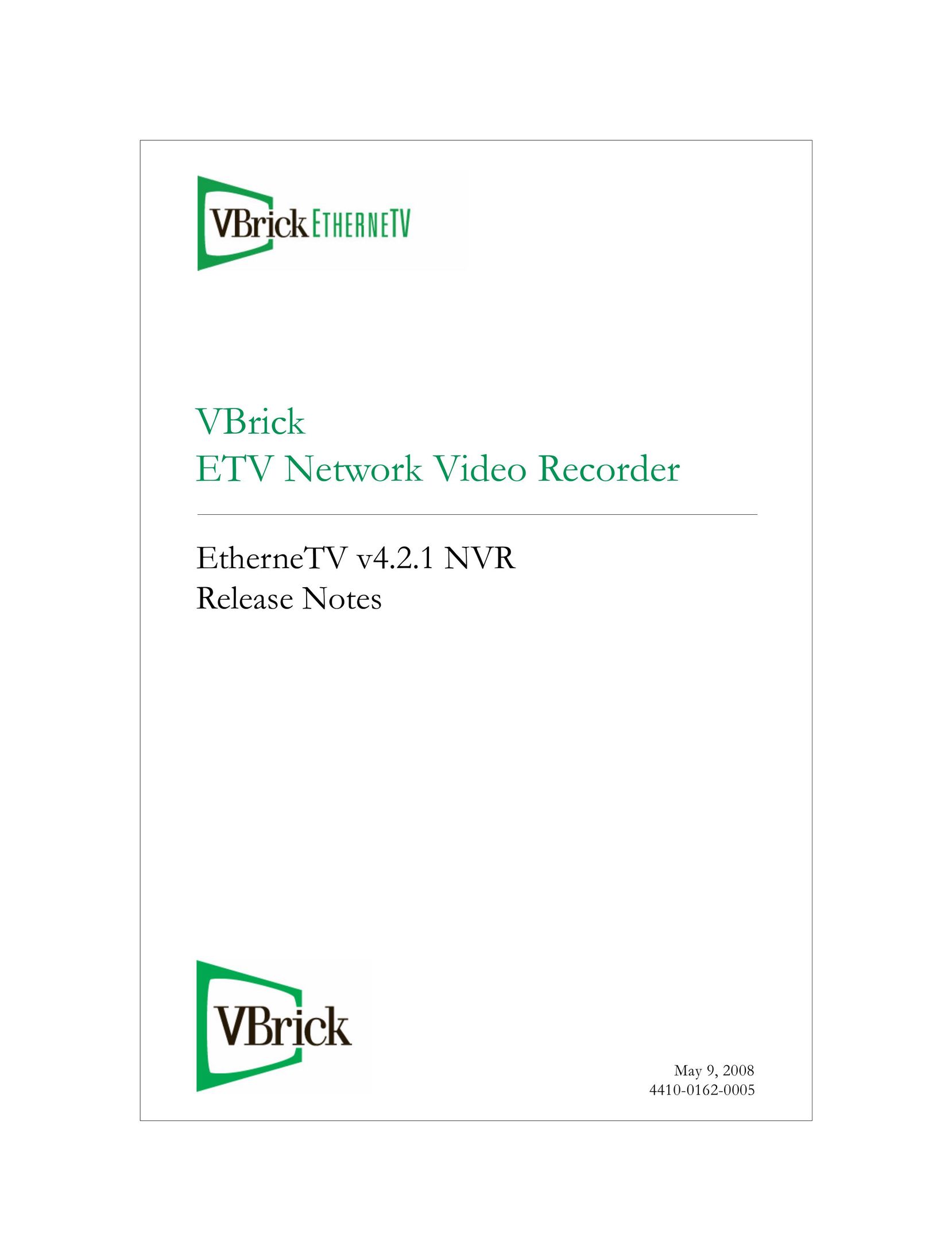 VBrick Systems EtherneTV NVR DVR User Manual