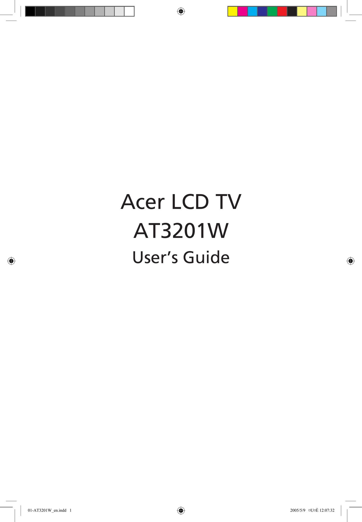 Acer AT3201W Flat Panel Television User Manual