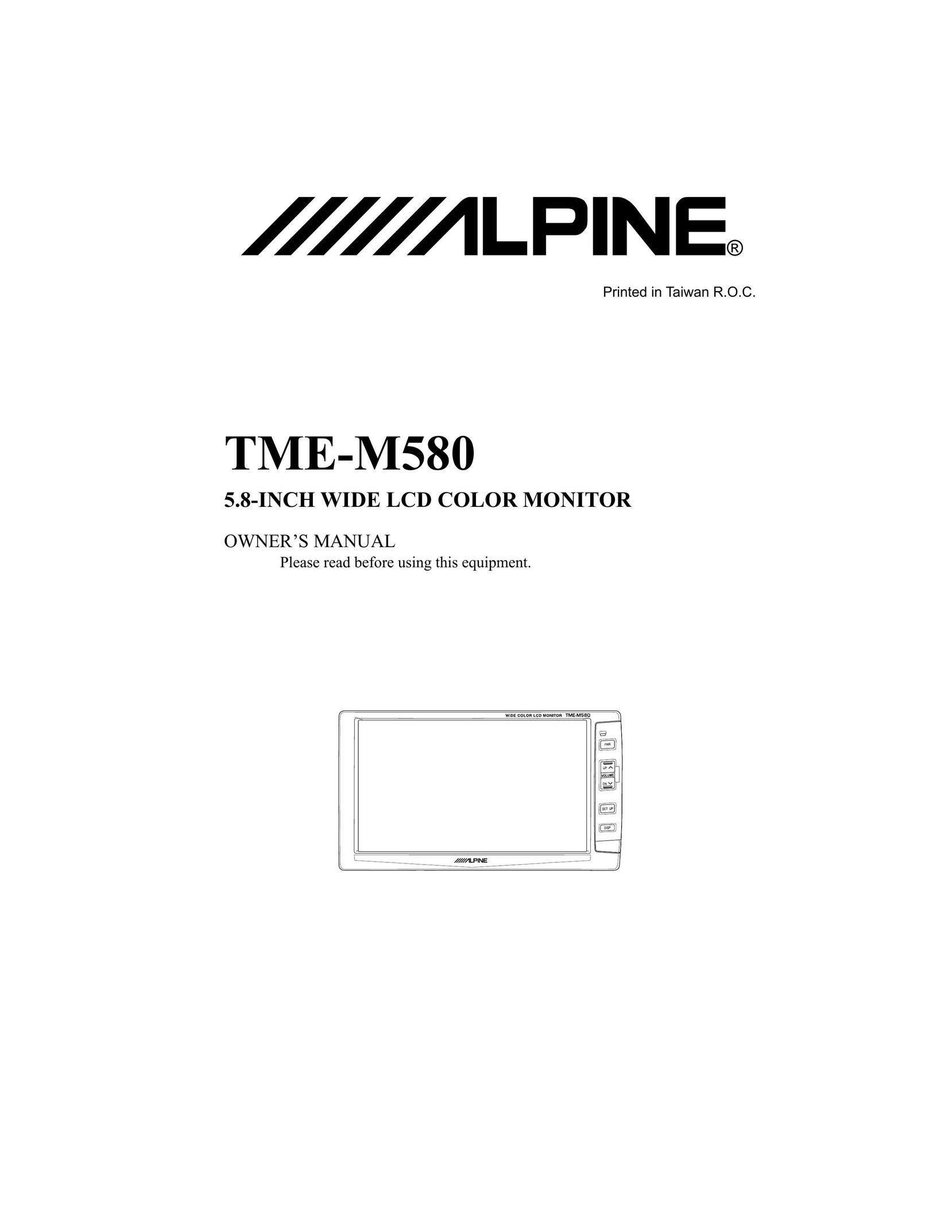 Alpine TME-M580 Flat Panel Television User Manual