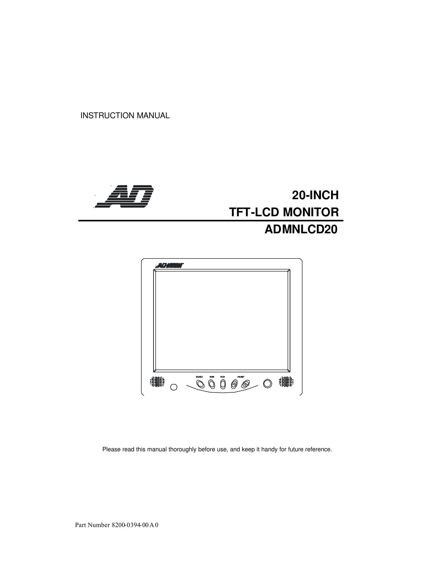 American Dynamics ADMNLCD20 Flat Panel Television User Manual