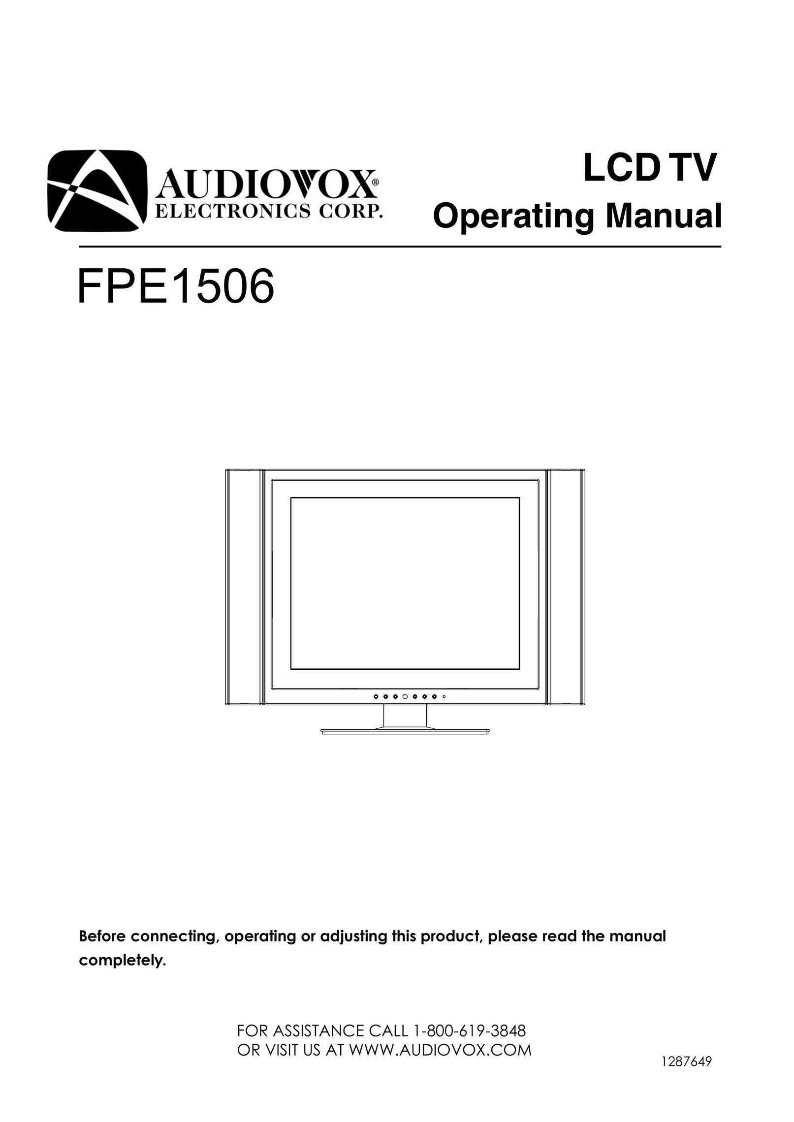 Audiovox FPE1506 Flat Panel Television User Manual