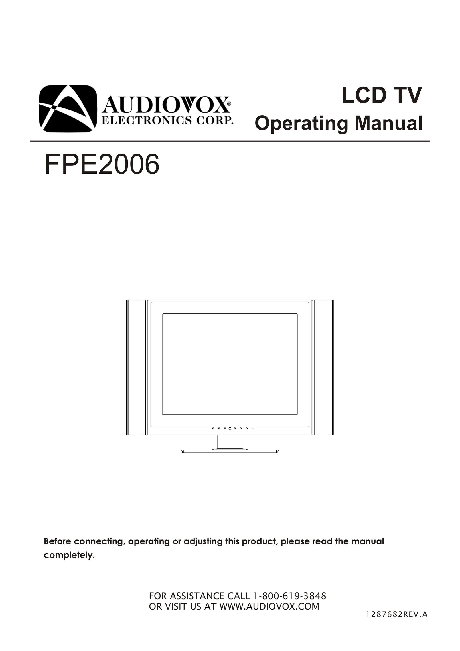 Audiovox FPE2006 Flat Panel Television User Manual
