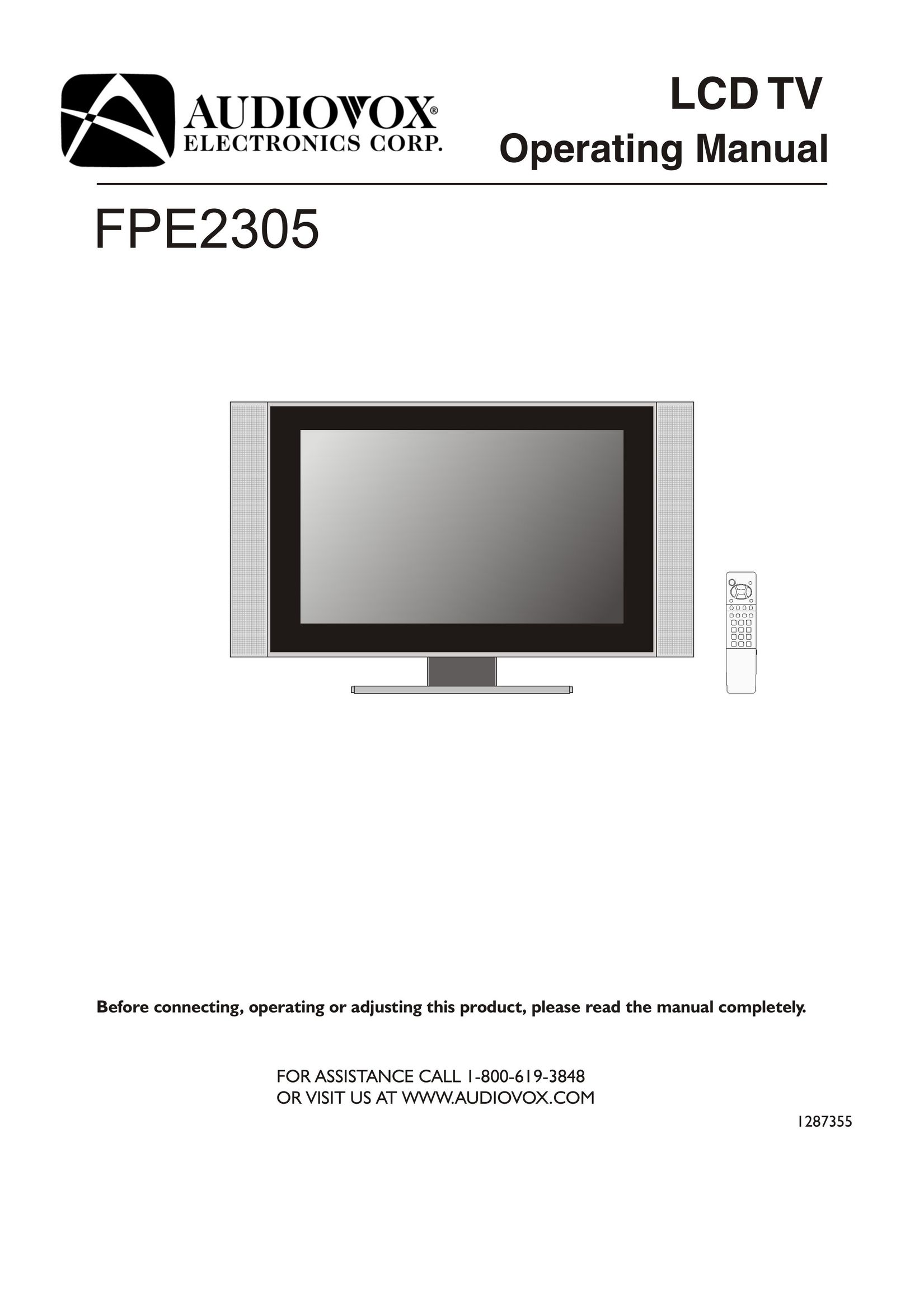 Audiovox FPE2305 Flat Panel Television User Manual