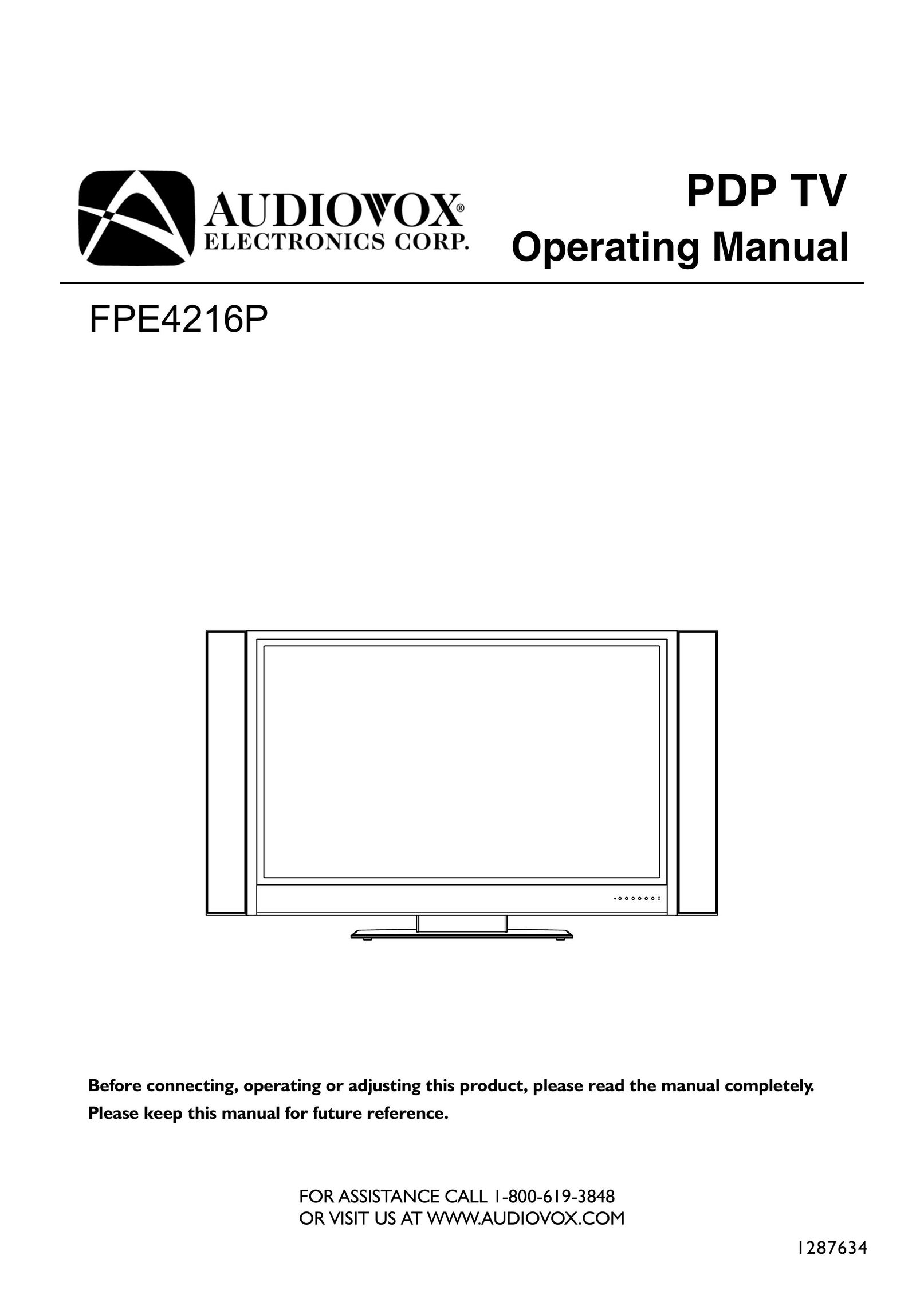 Audiovox FPE4216P Flat Panel Television User Manual