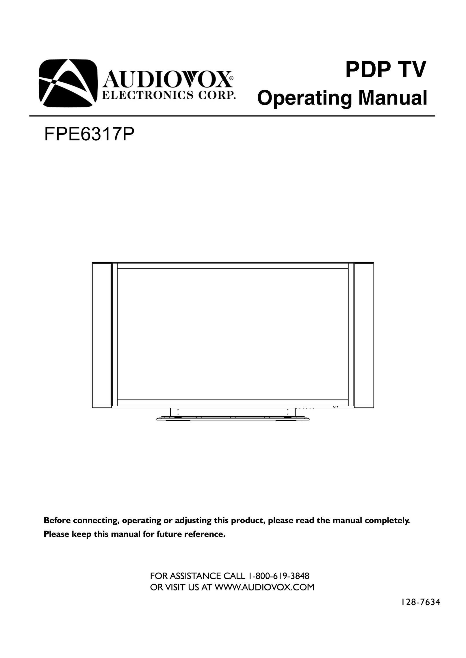 Audiovox FPE6317P Flat Panel Television User Manual