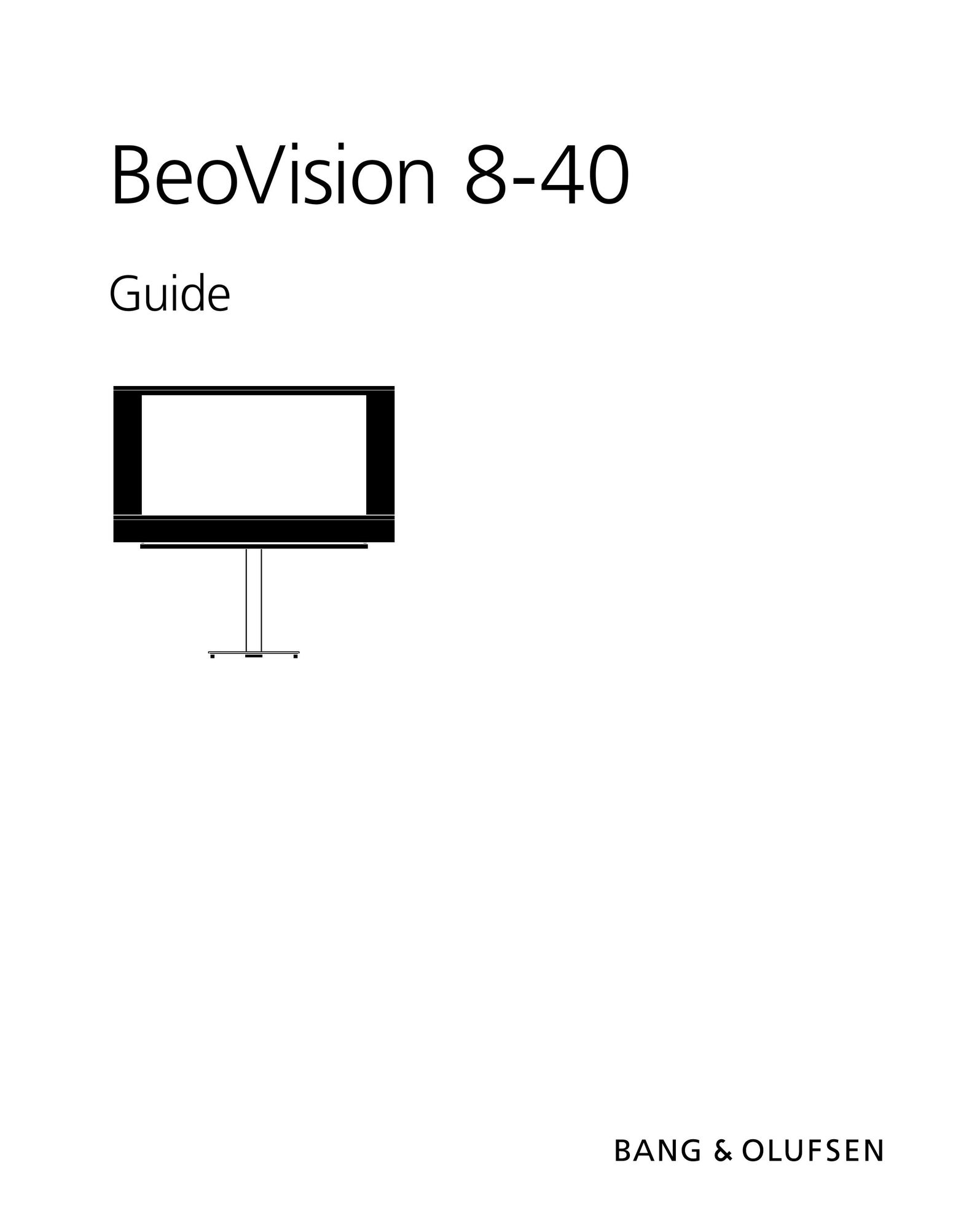 Bang & Olufsen Aug-40 Flat Panel Television User Manual
