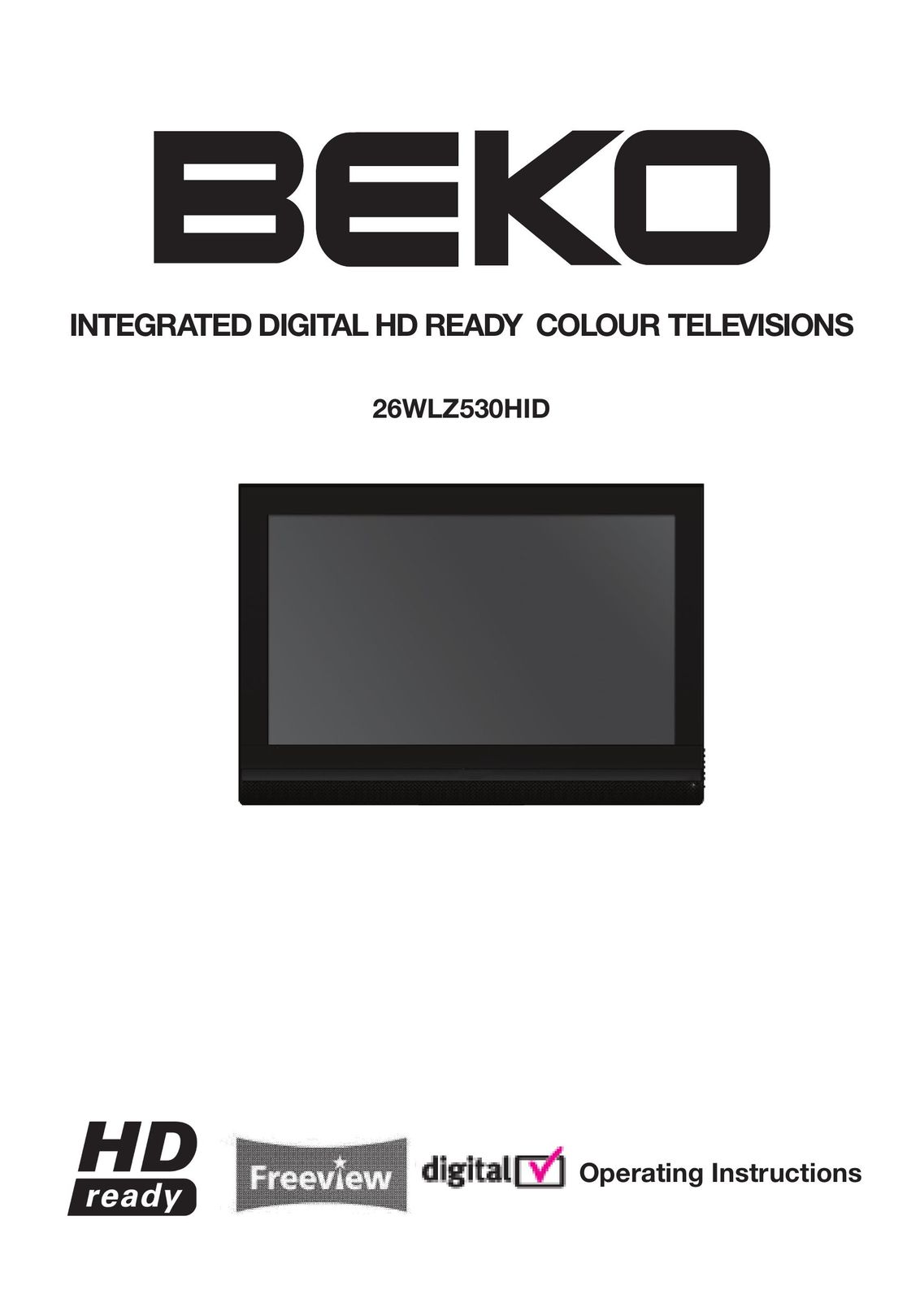 Beko 26WLZ530HID Flat Panel Television User Manual