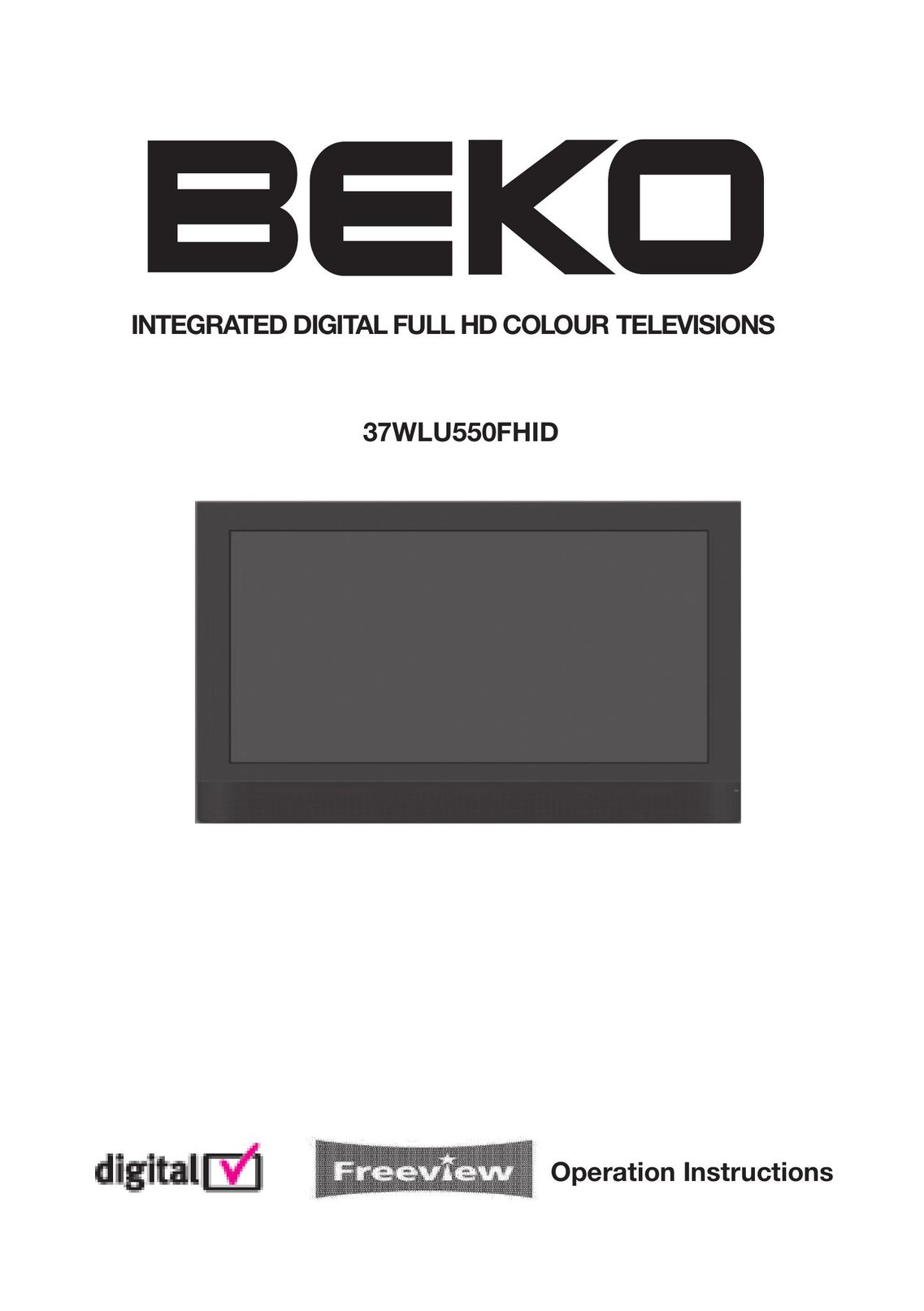 Beko 37WLU550FHID Flat Panel Television User Manual