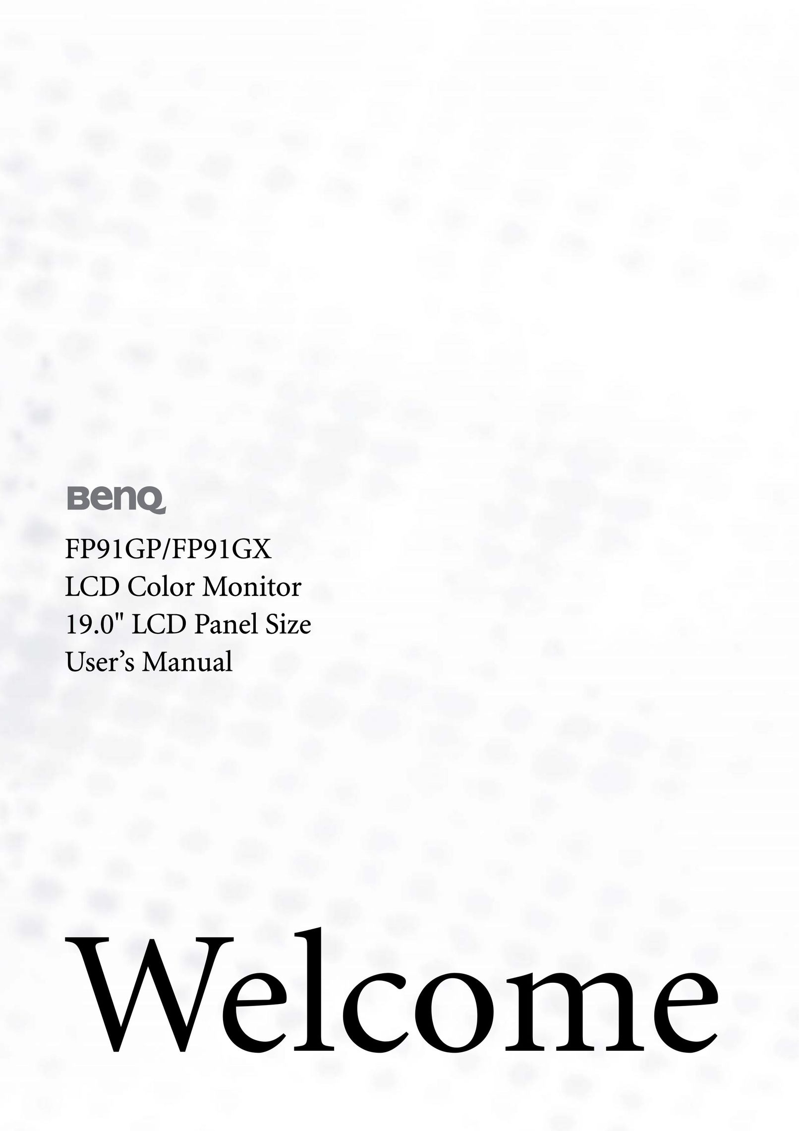 BenQ FP91GX Flat Panel Television User Manual