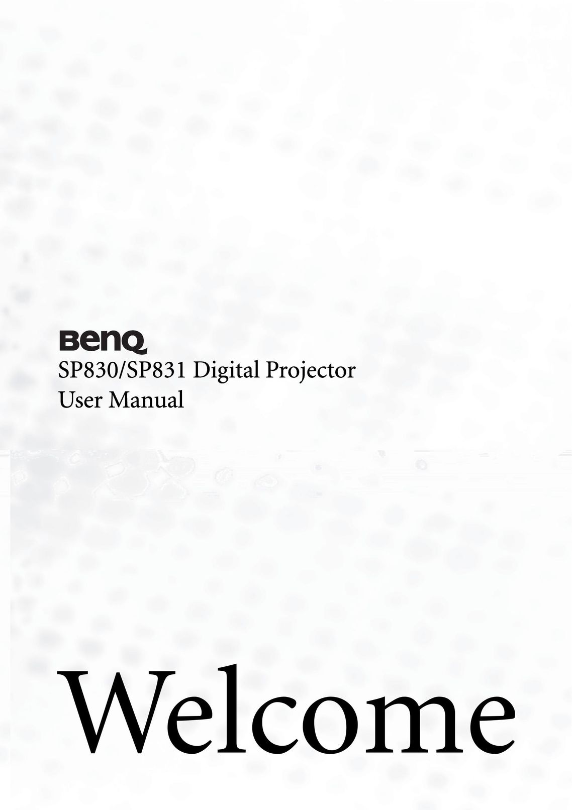 BenQ SP831 Flat Panel Television User Manual