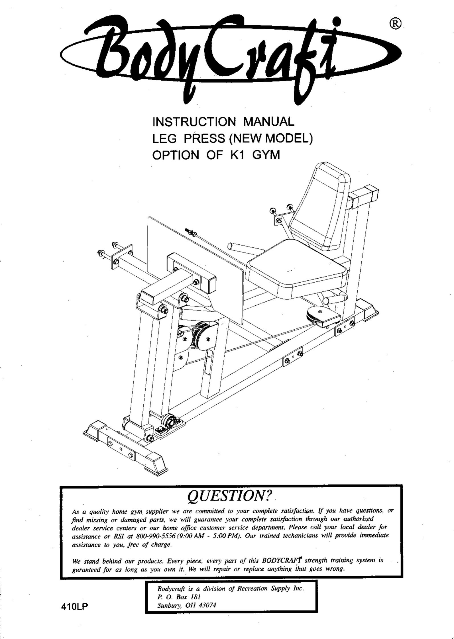 BodyCraft 410LP Flat Panel Television User Manual