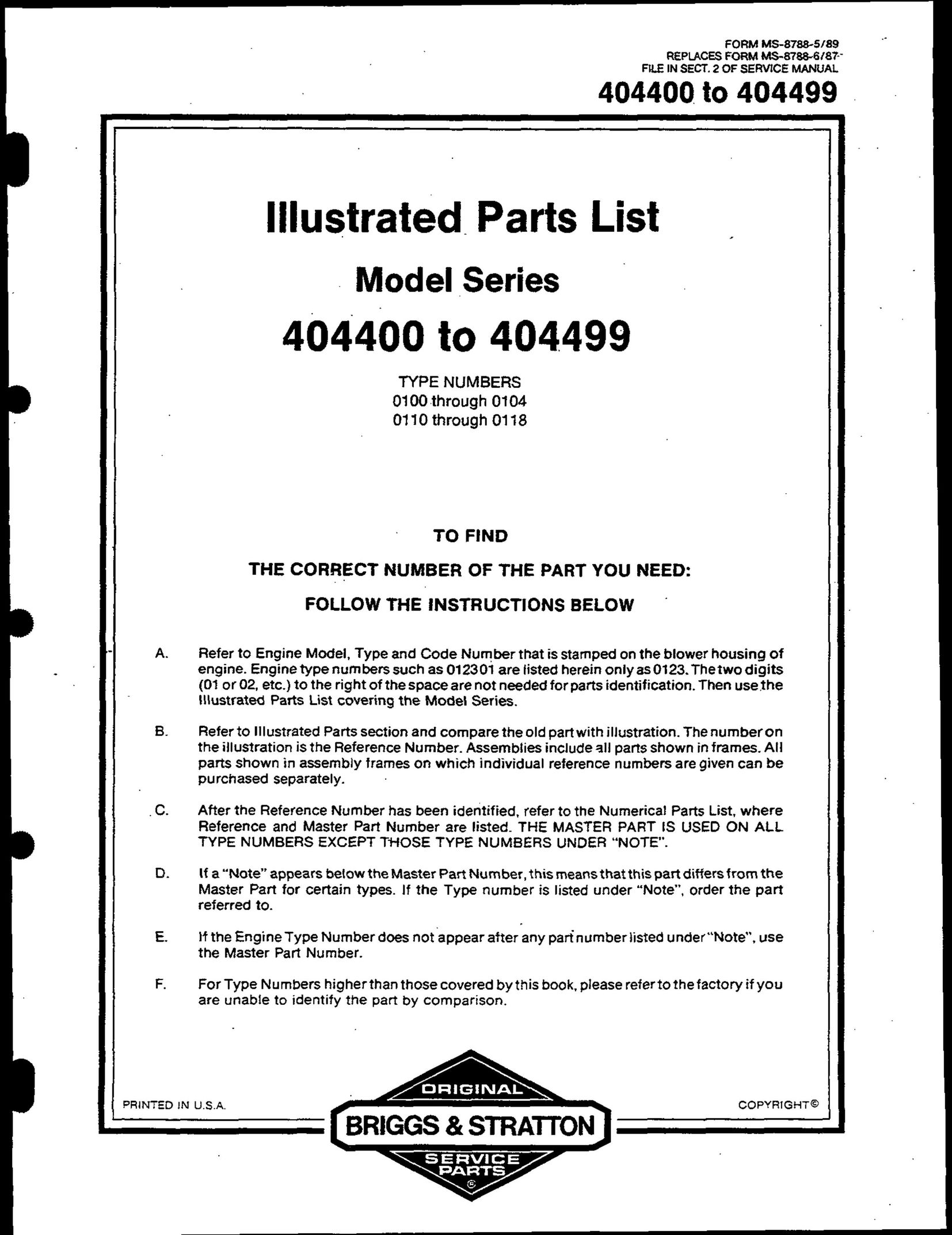 Briggs & Stratton 404499 Flat Panel Television User Manual