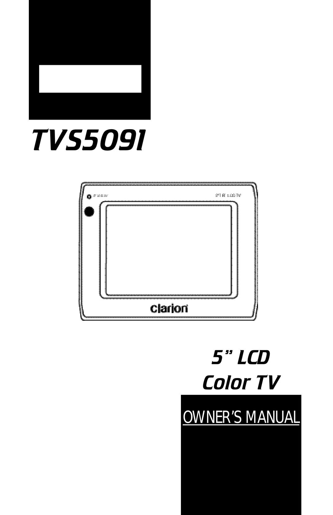 Clarion TVS5091 Flat Panel Television User Manual