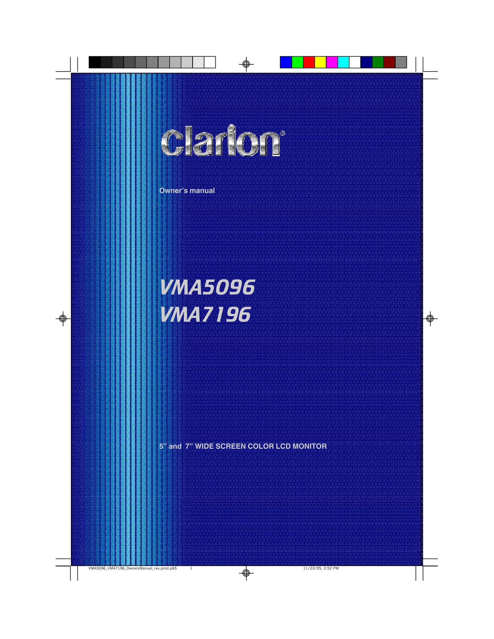 Clarion VMA5096 Flat Panel Television User Manual