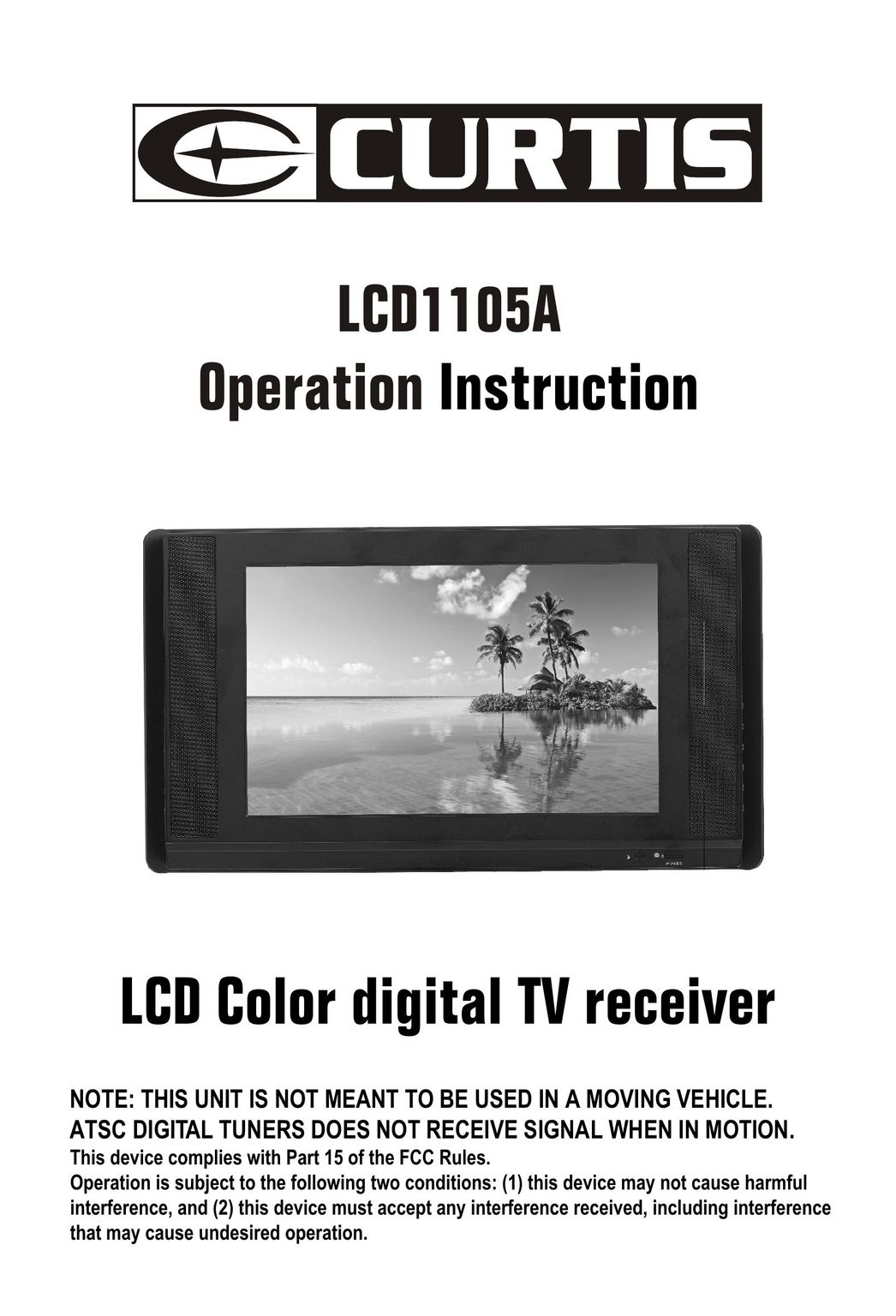Curtis LCD1105A Flat Panel Television User Manual