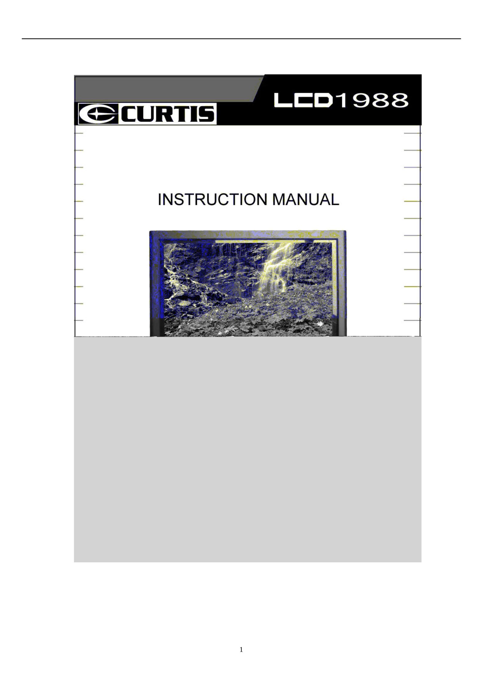 Curtis LCD1988 Flat Panel Television User Manual