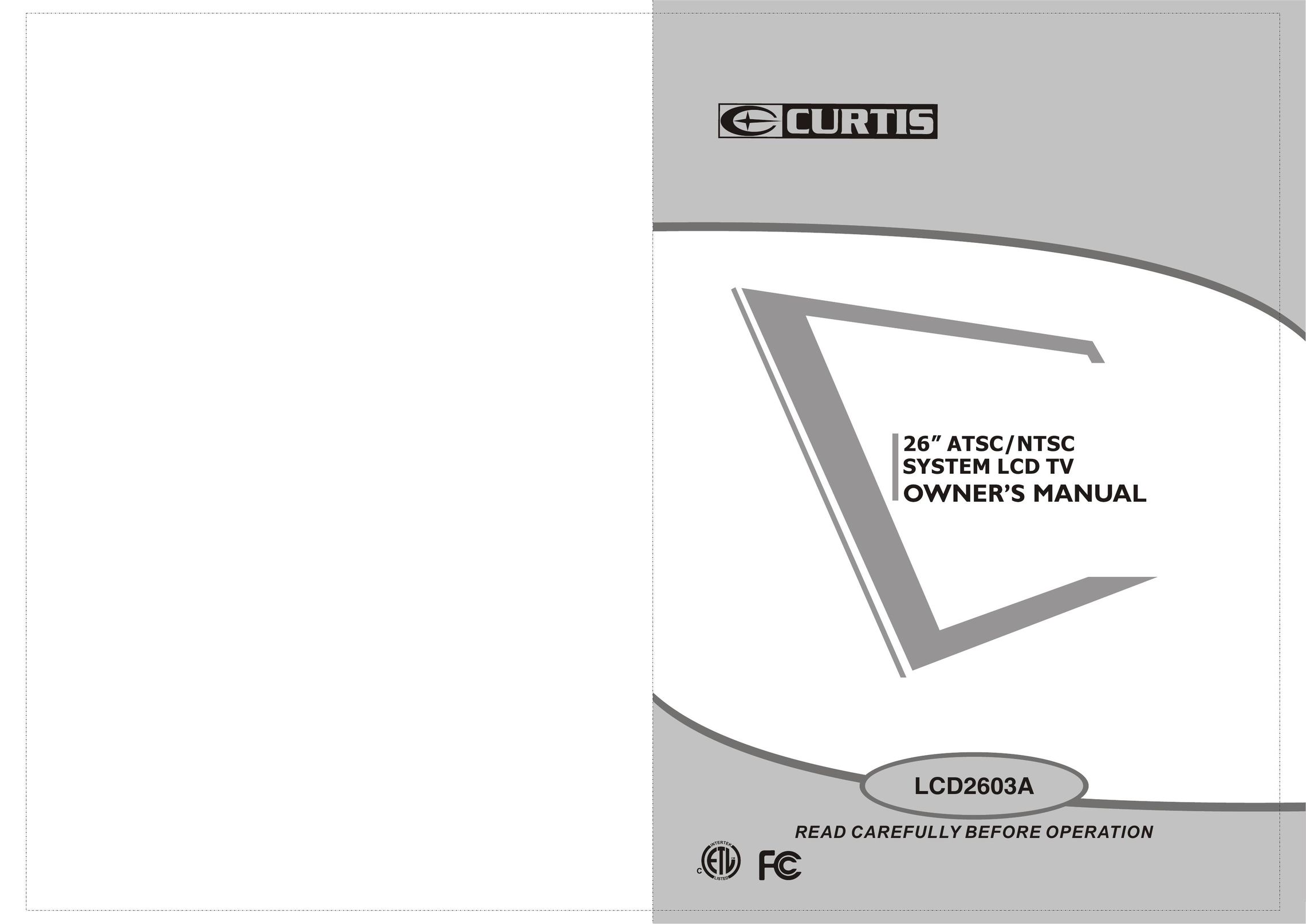 Curtis LCD2603A Flat Panel Television User Manual