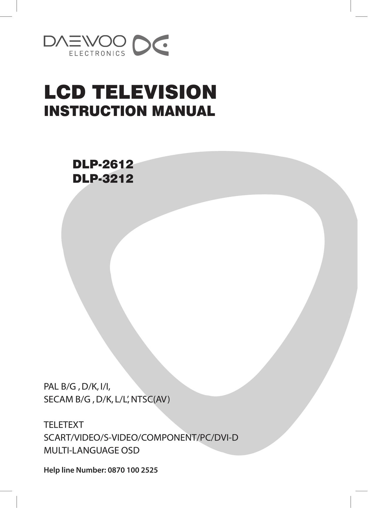 Daewoo DLP-2612 Flat Panel Television User Manual