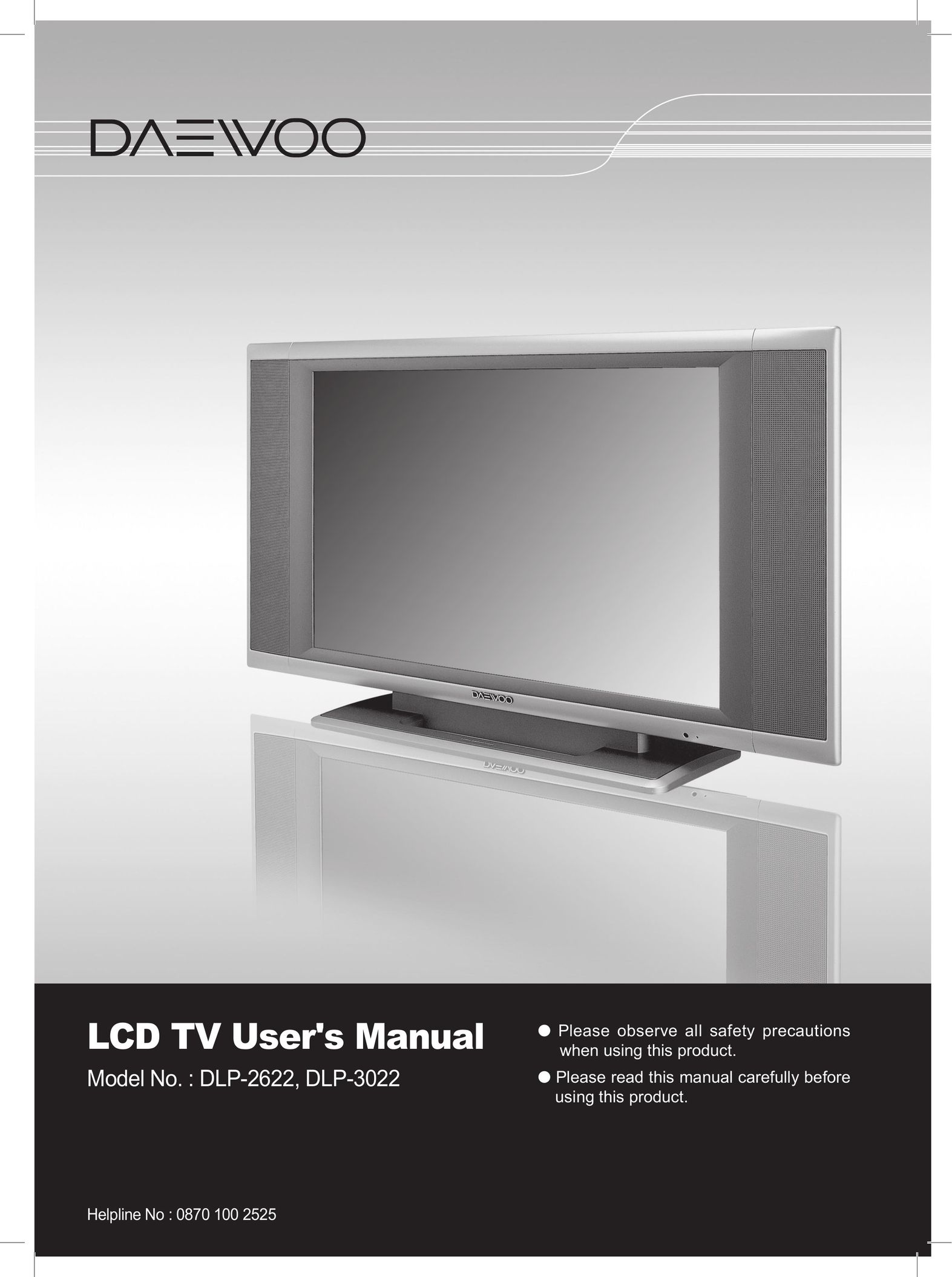 Daewoo DLP-2622 Flat Panel Television User Manual