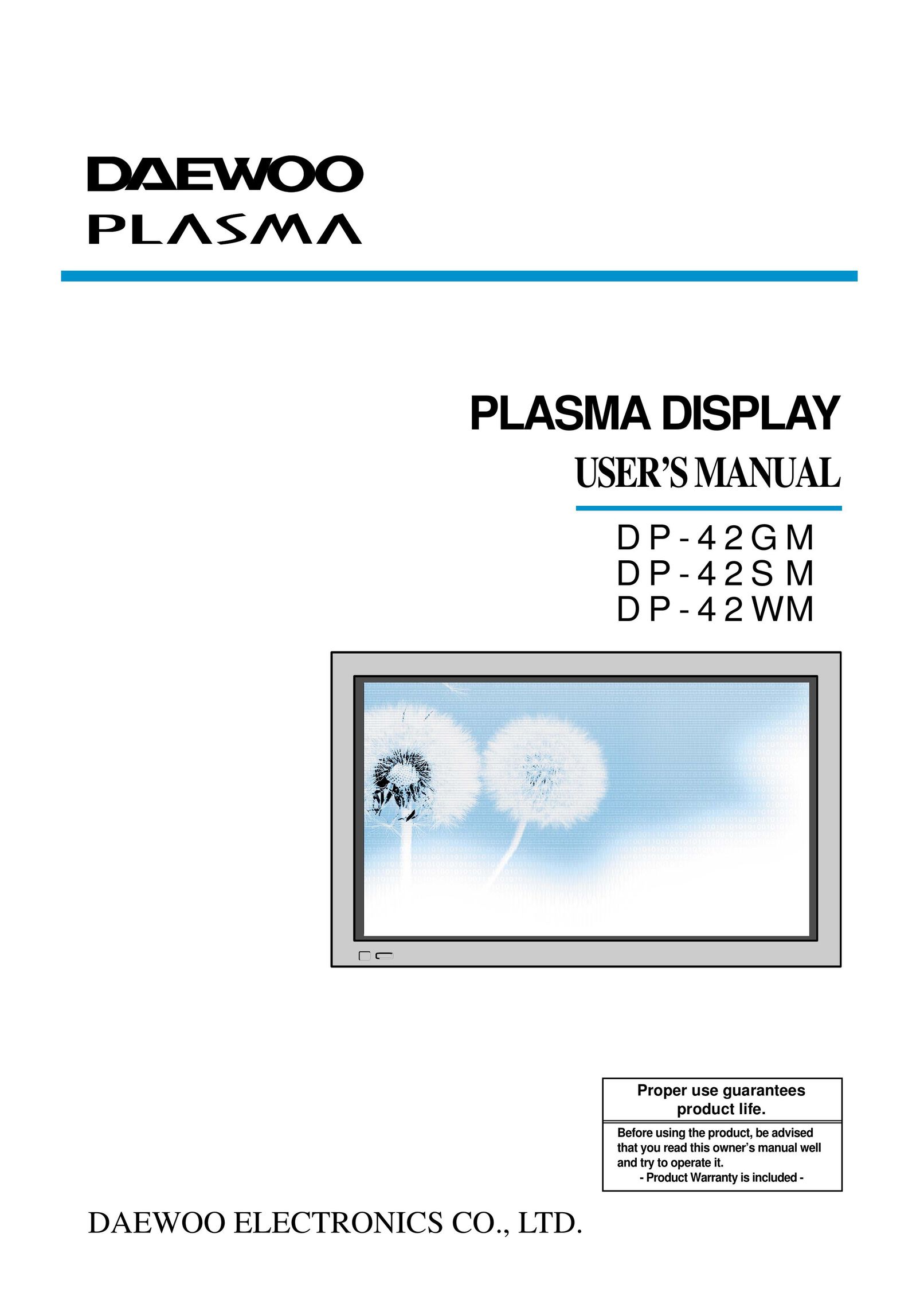 Daewoo DP-42GM Flat Panel Television User Manual