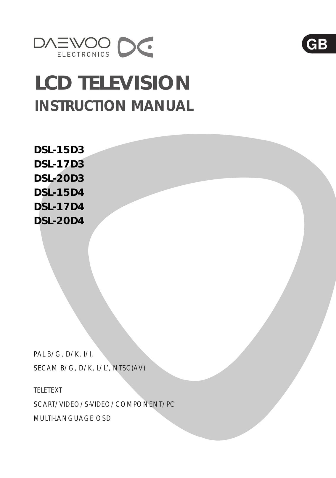 Daewoo DSL-15D3 Flat Panel Television User Manual