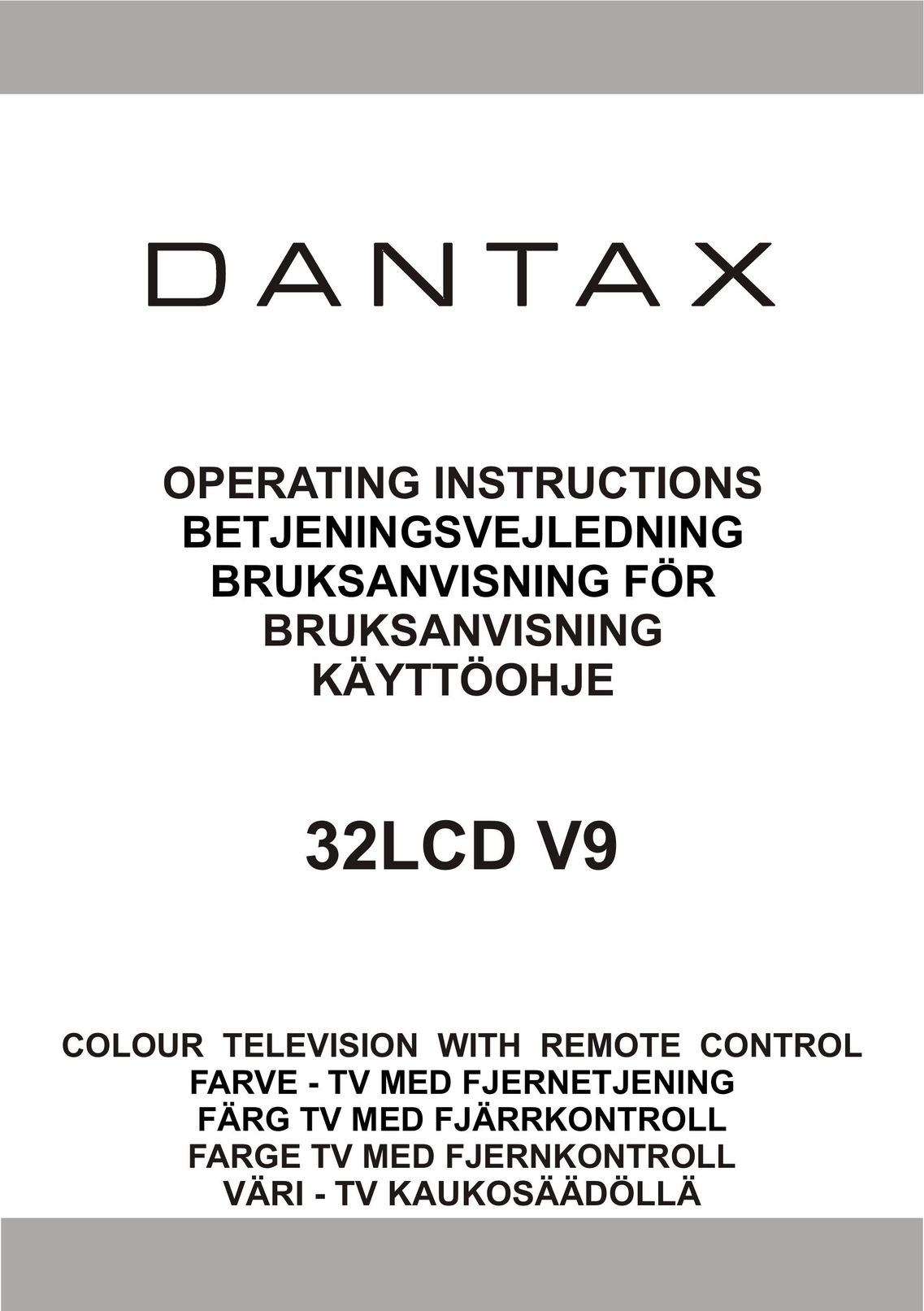 Dantax 32LCD V9 Flat Panel Television User Manual