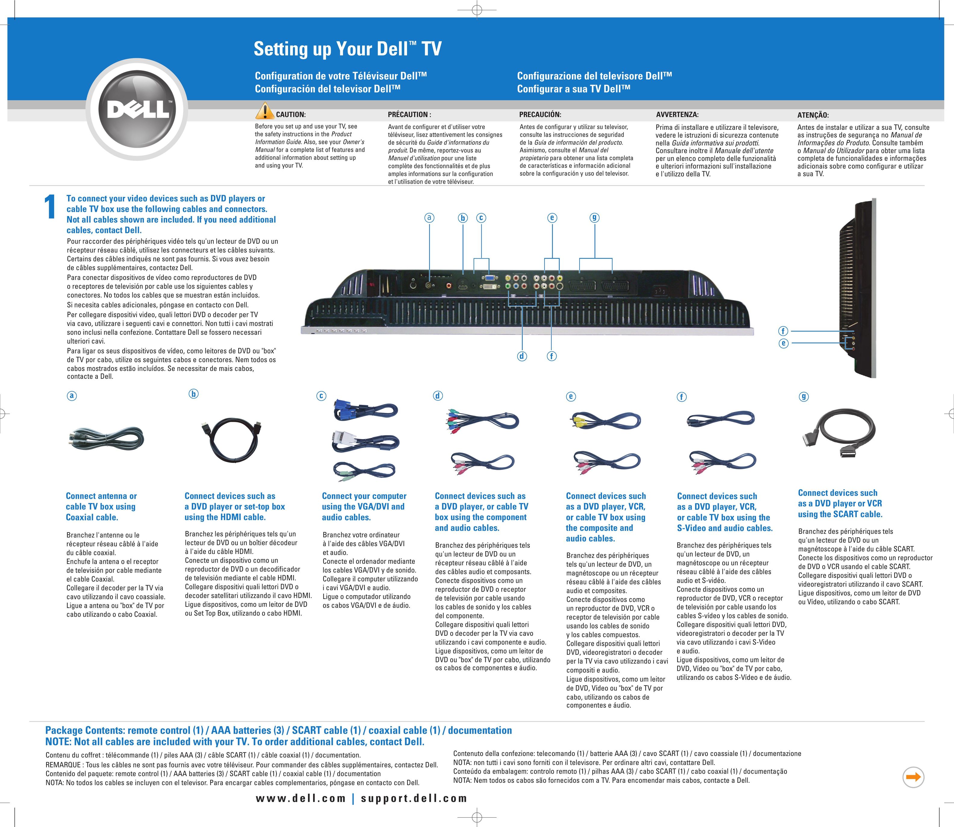 Dell W3202MC Flat Panel Television User Manual