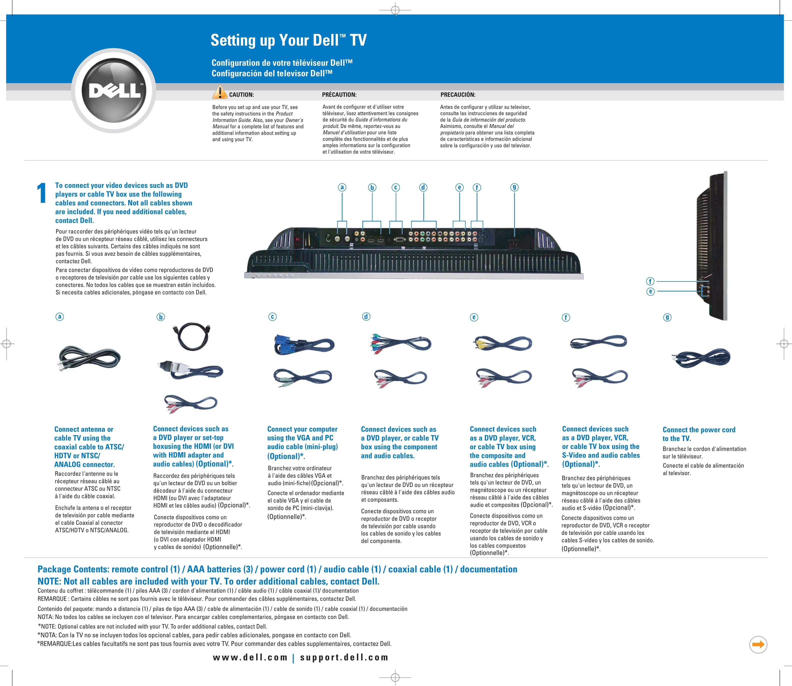 Dell W3706MC Flat Panel Television User Manual