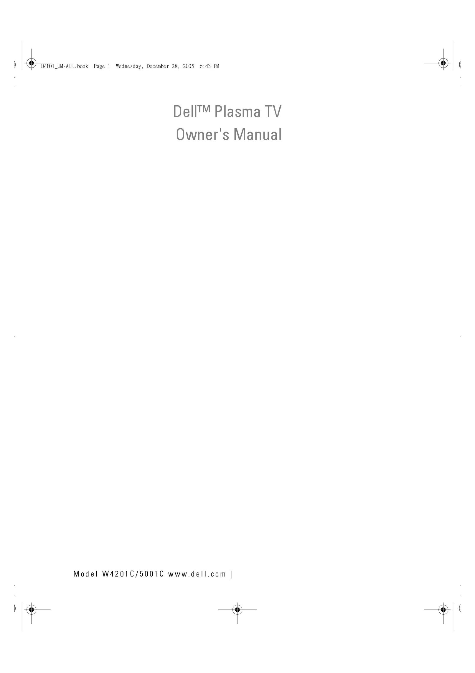 Dell W4201C Flat Panel Television User Manual
