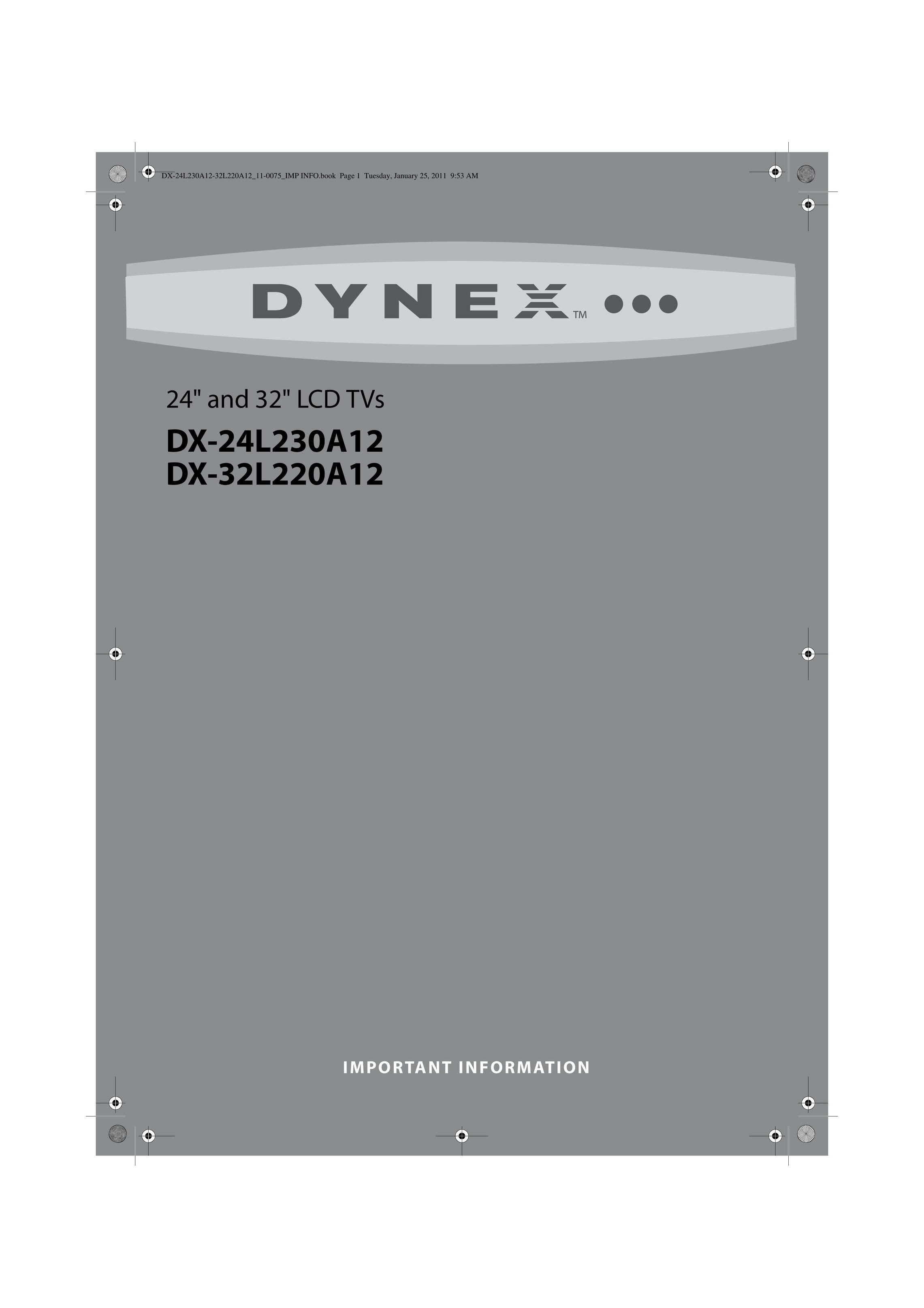Dynex DX-24L230A12 Flat Panel Television User Manual