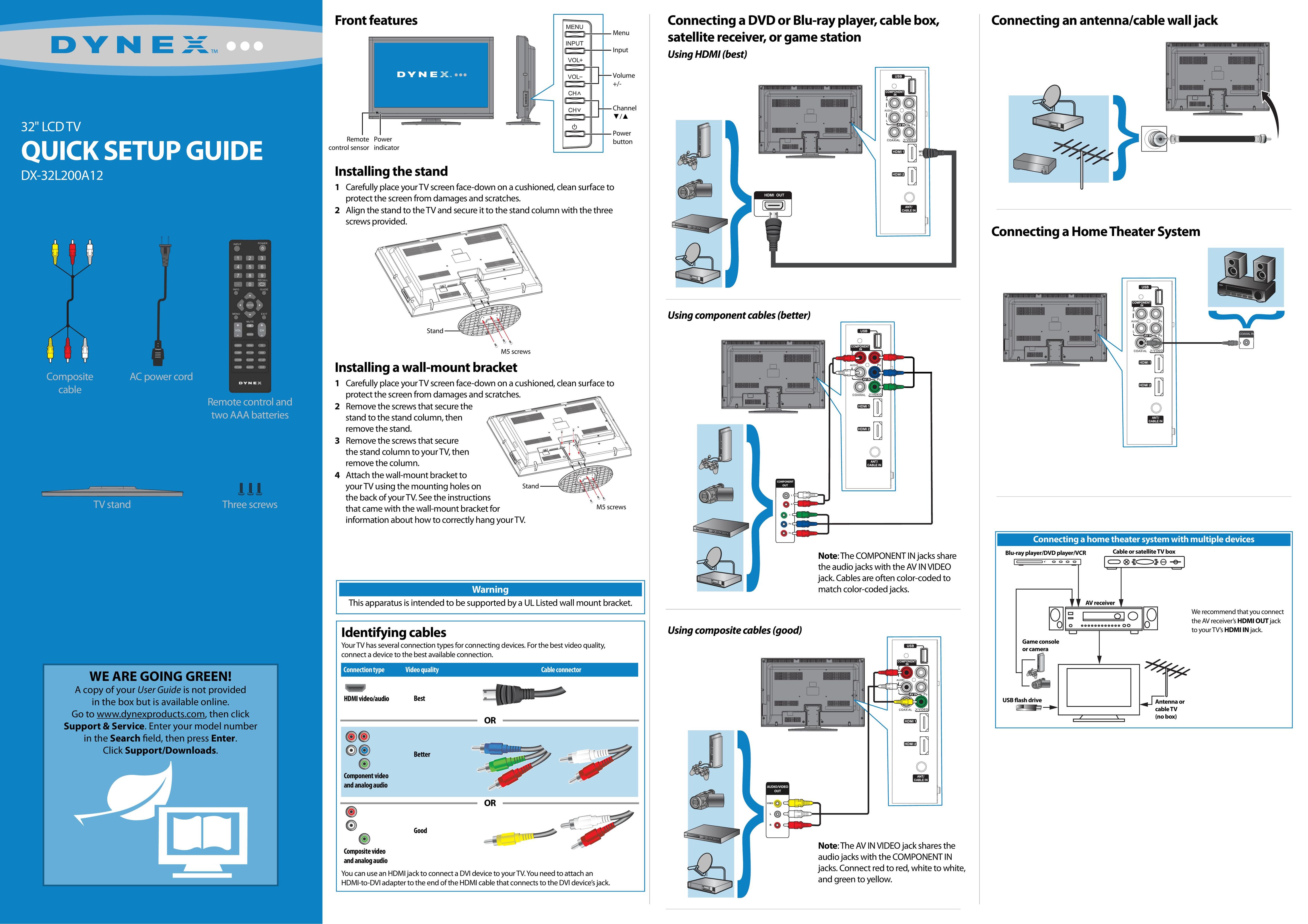 Dynex DX-32L200A12 Flat Panel Television User Manual