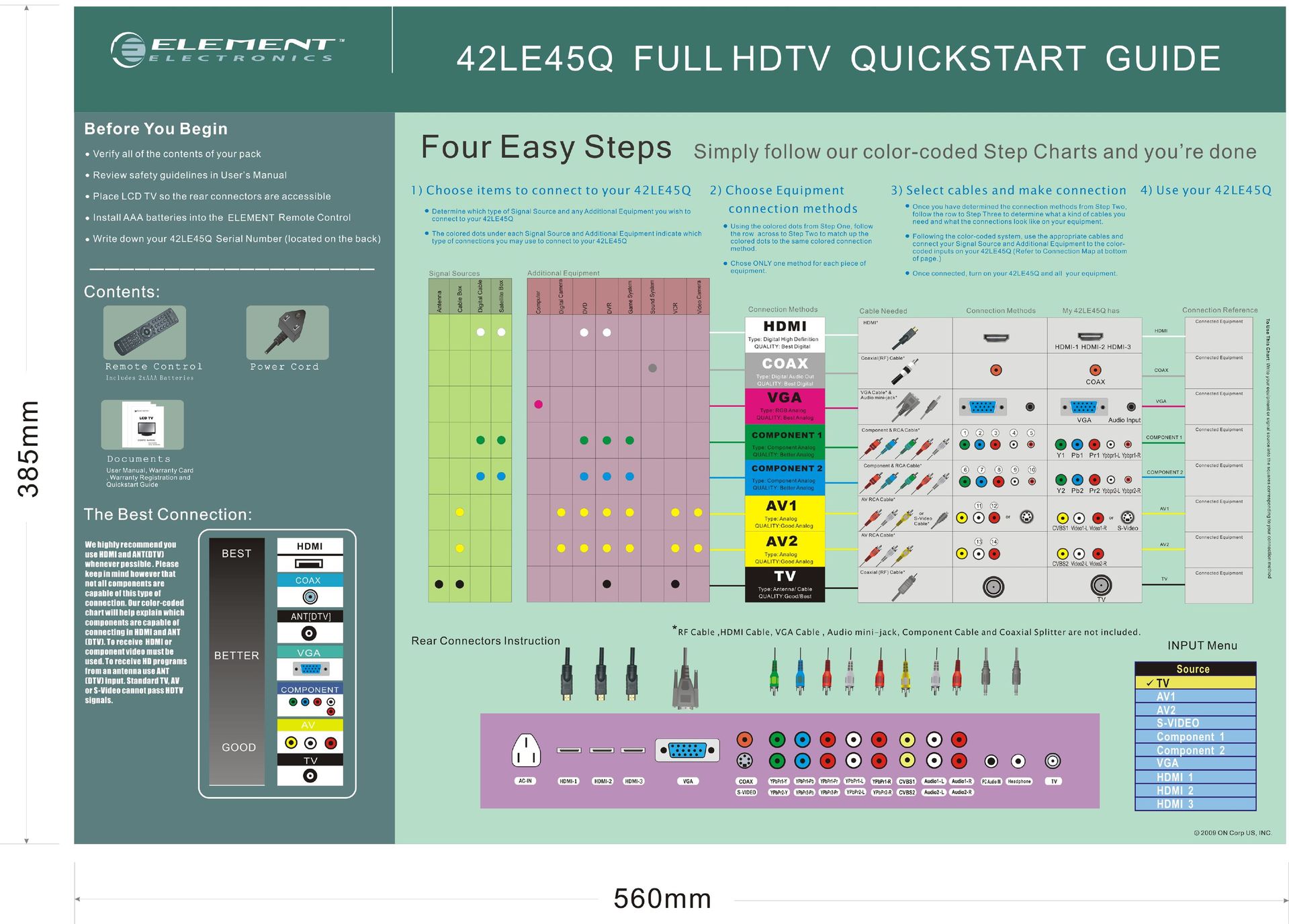 Element Electronics 42LE45Q Flat Panel Television User Manual