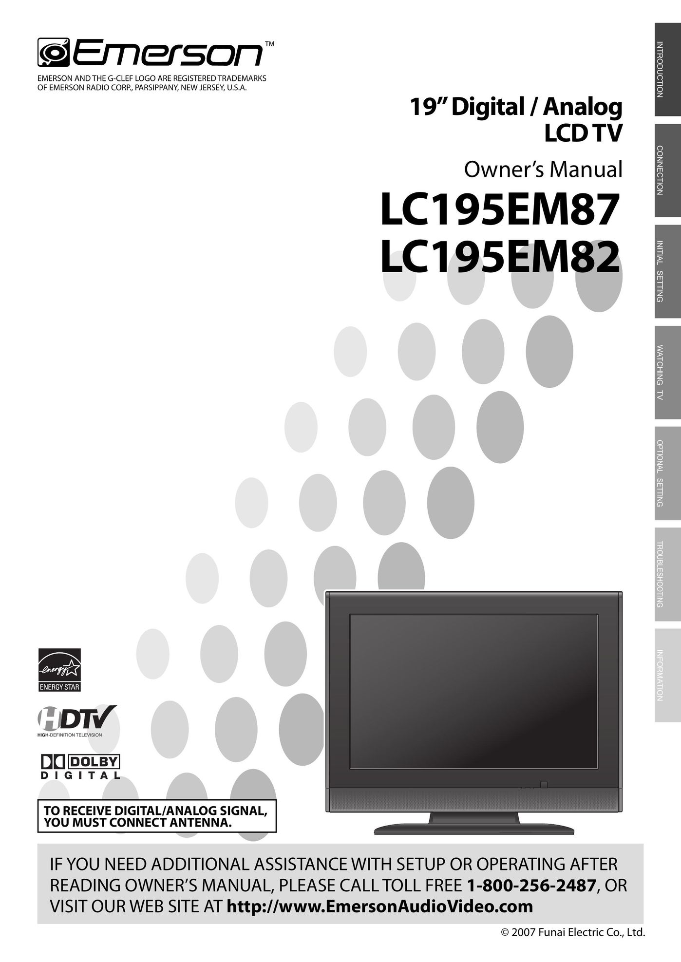 Emerson LC195EM82 Flat Panel Television User Manual